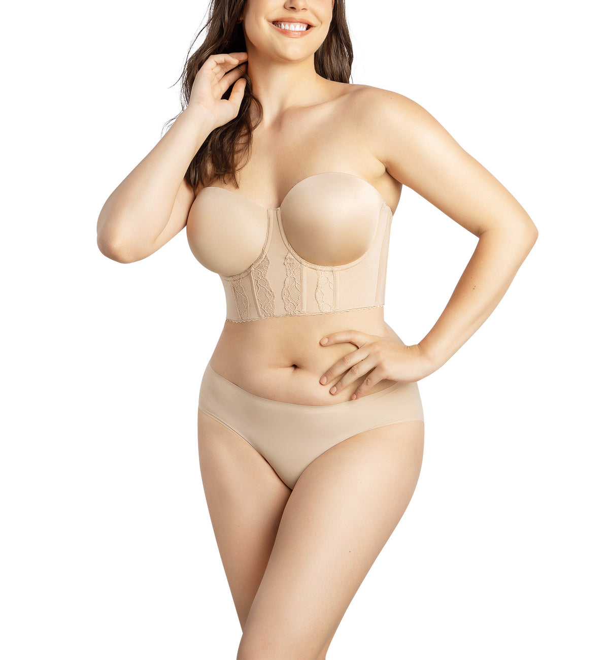 Parfait Elissa Molded Underwire Midi Bustier (P50116),32C,European Nude - European Nude,32C