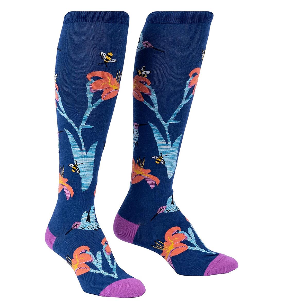 SOCK it to me Unisex Knee High Socks (F0602),Hmmmmmingbird - Hmmmmmingbird,One Size