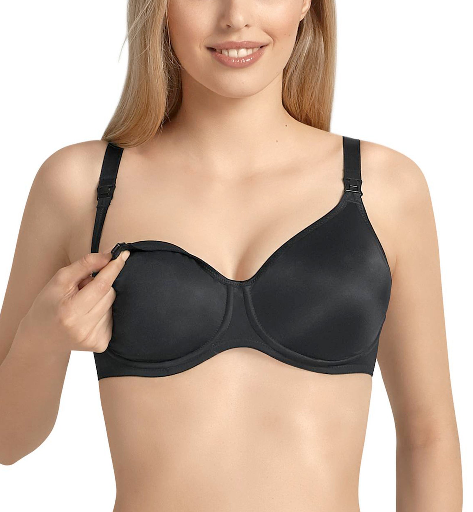 Anita Non-Padded Seamless Nursing Underwire Bra (5068),32E,Black - Black,32E