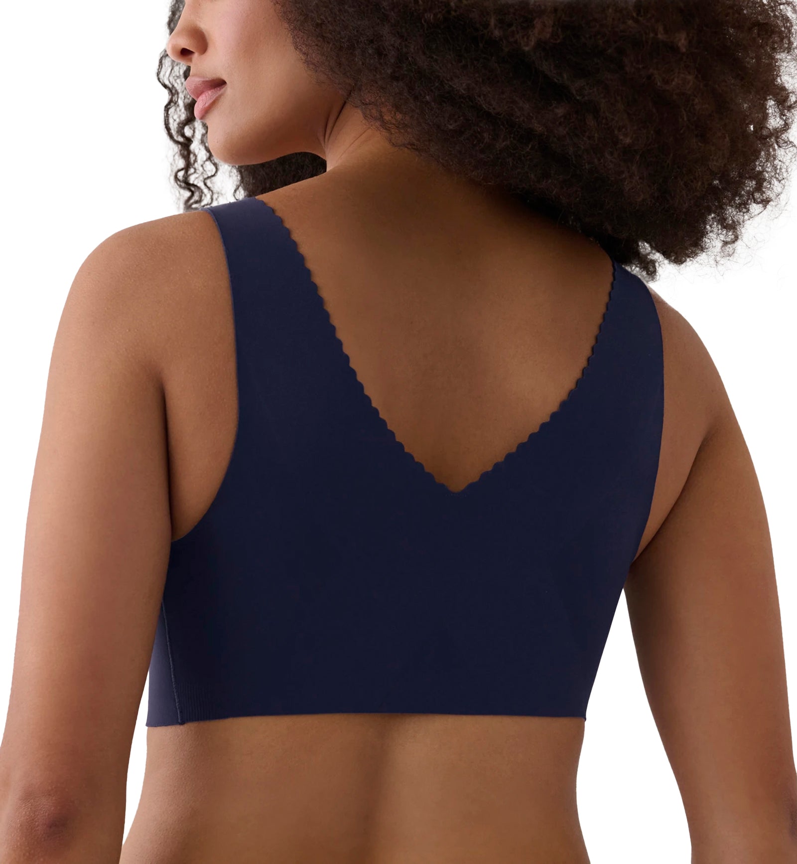 Evelyn & Bobbie EVELYN Deep V-Neck Bralette (1834),Small,Midnight Navy - Midnight Navy,Small