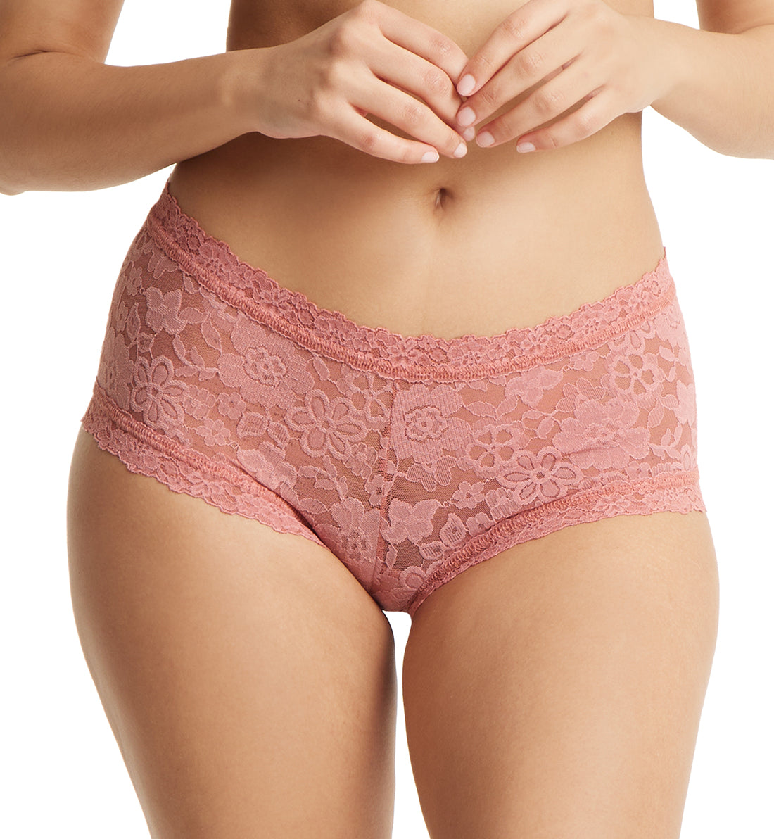 Hanky Panky Daily Lace Boyshort (771201P),XS,Antique Rose - Antique Rose,XS