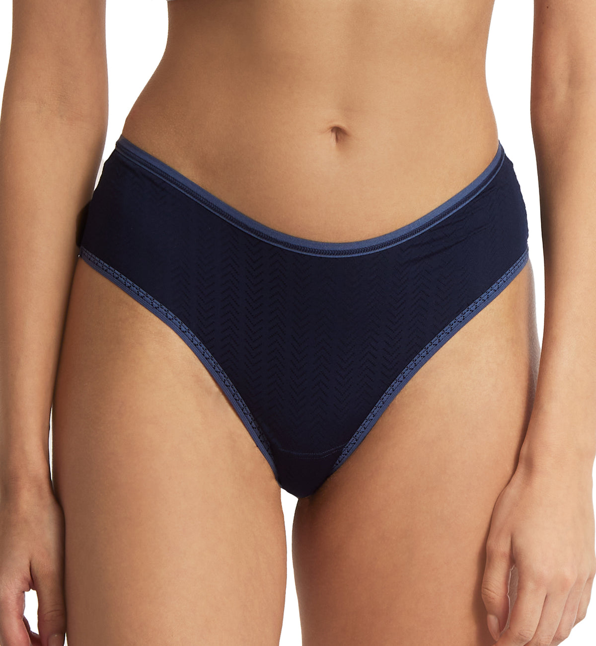 Hanky Panky MoveCalm Hi-Rise Thong (2P1924),XS,Blackberry Crumble/Waterfall Blue - Blackberry Crumble/Waterfall Blue,XS