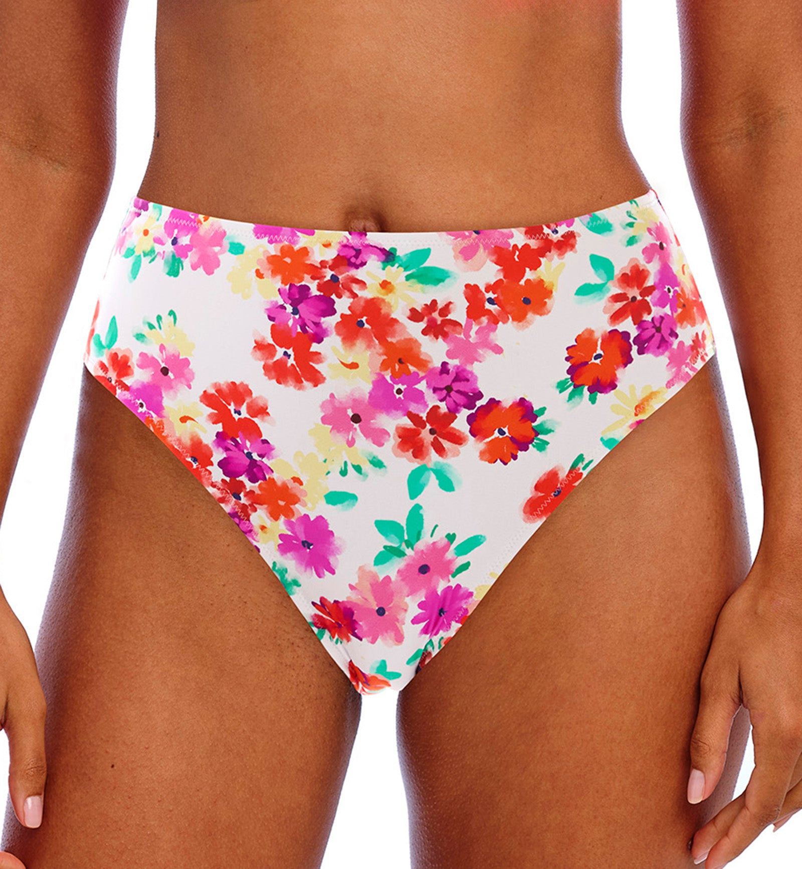 Freya Summer Soul High Waist High Leg Swim Brief (206478),XS,White - White,XS