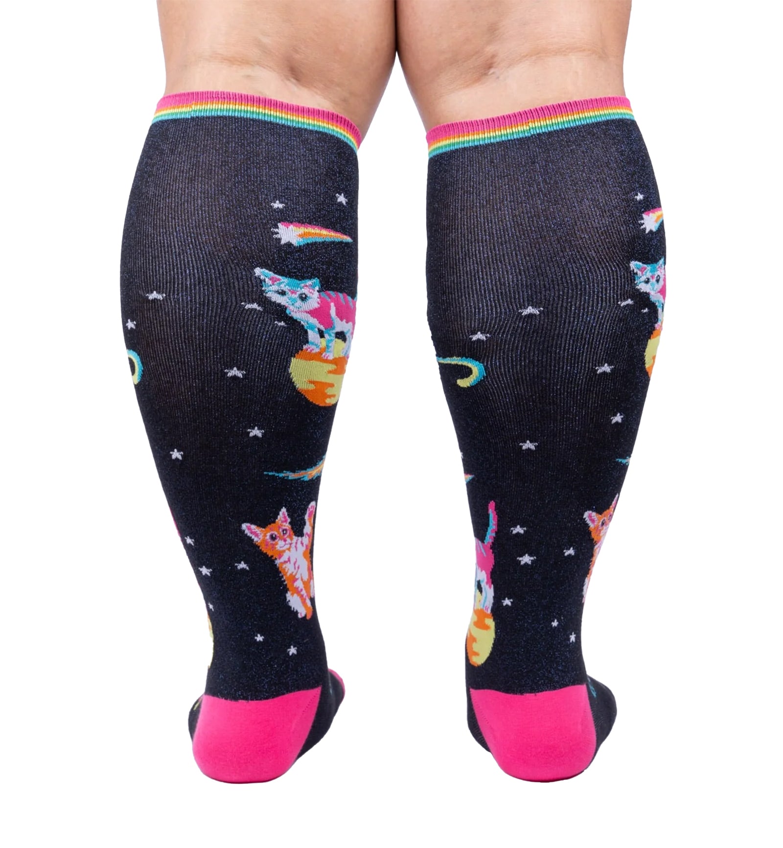 SOCK it to me Unisex Stretch-It Knee High Socks (S0156),Space Cats - Space Cats,One Size