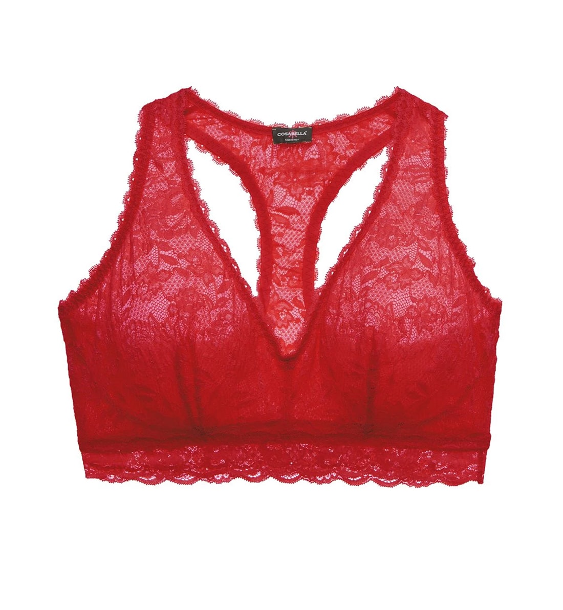 Cosabella Never Say Never CURVY Racie Racerback Bralette (NEVER1355),XS,Mystic Red - Mystic Red,XS