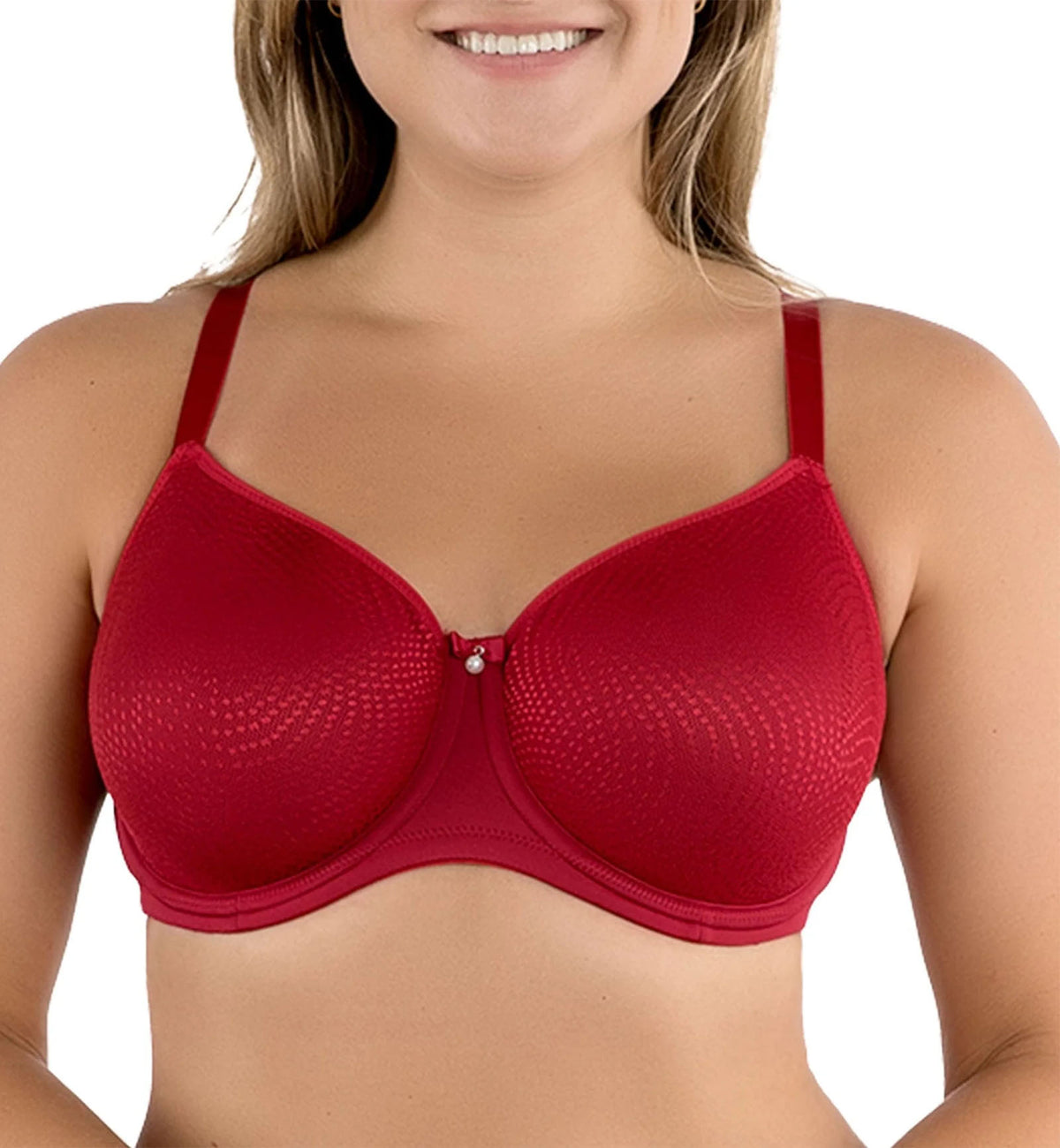 Parfait Pearl Seamless Minimizer Underwire Bra (P60921),30D,Rio Red - Rio Red,30D