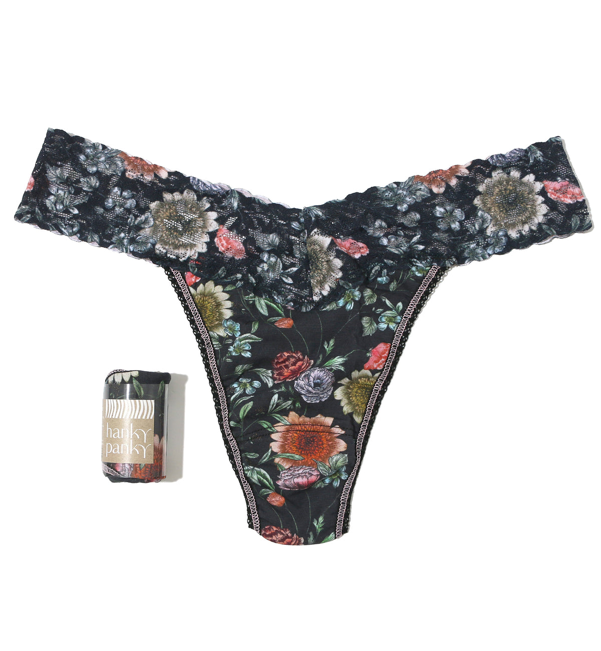 Hanky Panky Printed Cotton Original Rise Thong (PR891801),Hampton Court Gardens - Hampton Court Gardens,One Size