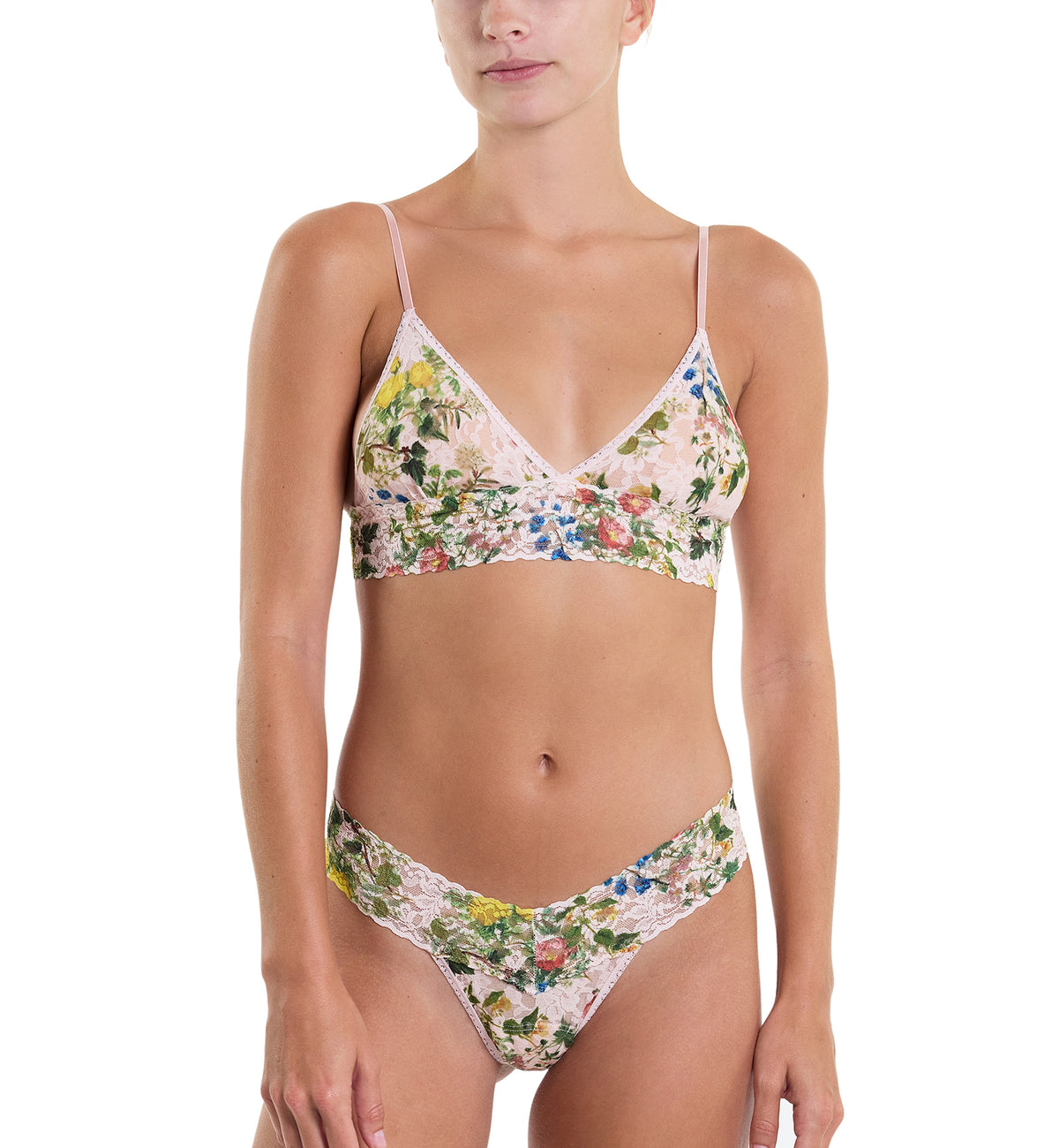 Hanky Panky Signature Lace Printed Low Rise Thong (PR4911P),Overjoyed - Overjoyed,One Size