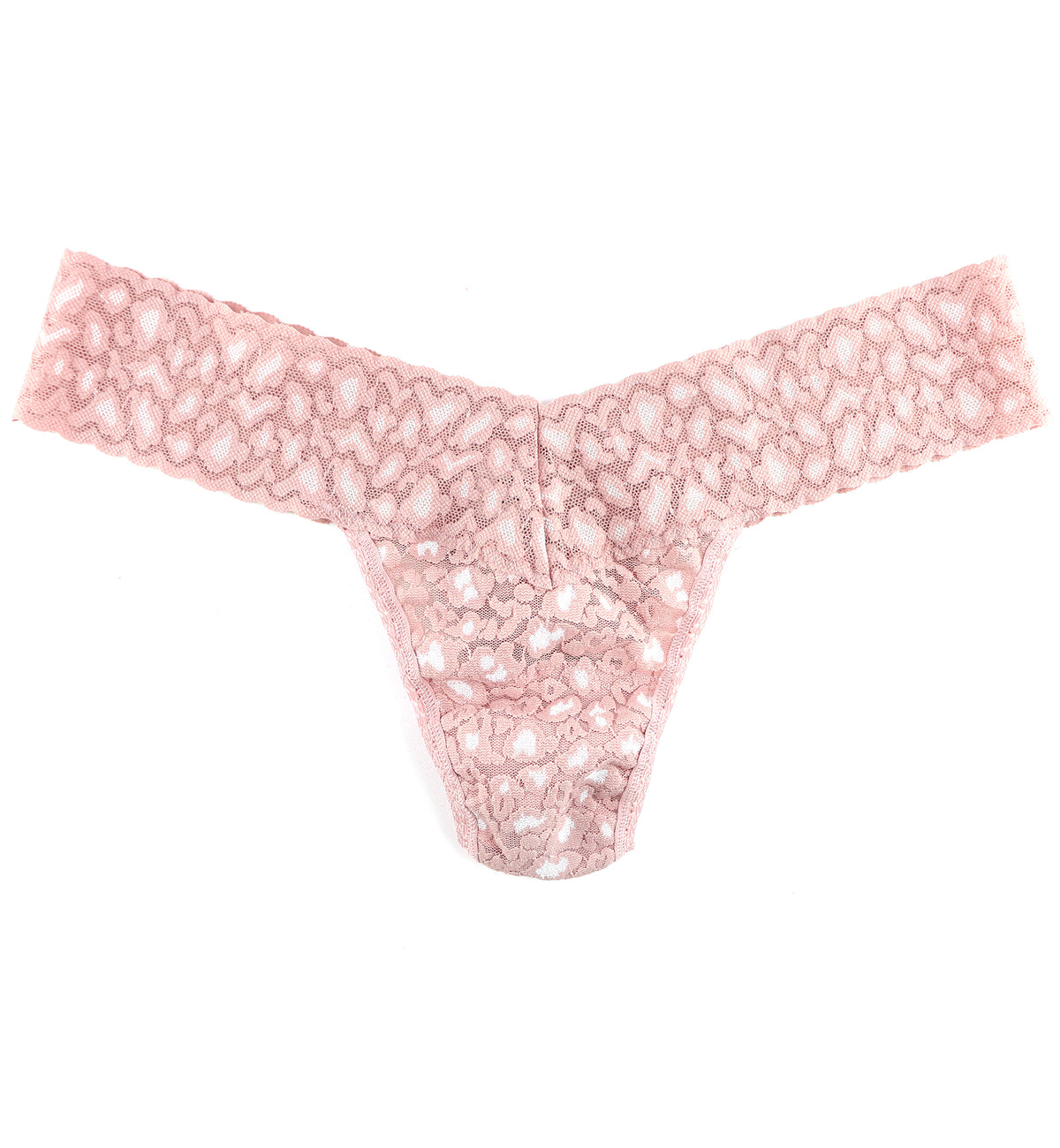 Hanky Panky Cross Dyed Leopard Low Rise Thong (7J1051P),Desert Rose/White - Desert Rose/White,One Size