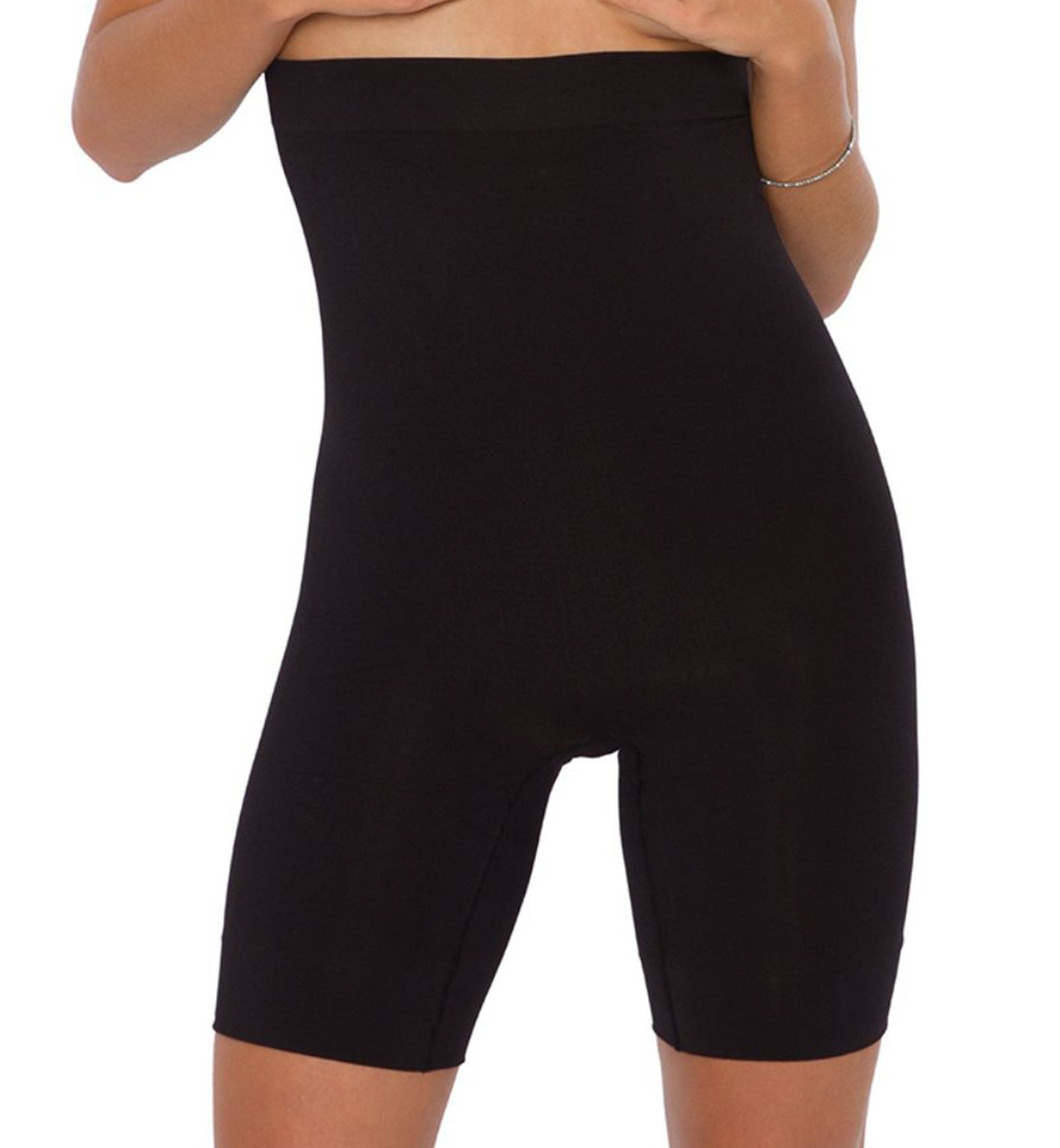 Plie Shapewear Bermuda Abdominal Short (50069),Small,Black - Black,Small