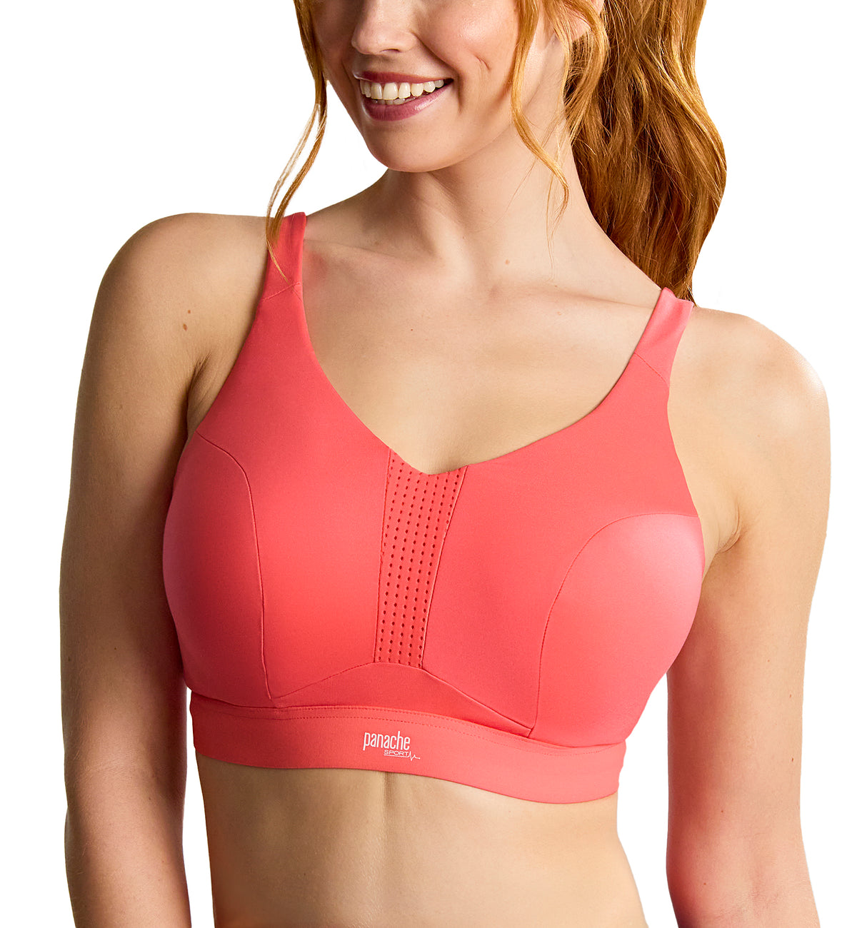 Panache Endurance Ultra Perform Non-padded Underwire Sports Bra (5022),28DD,Grapefruit - Grapefruit,28DD