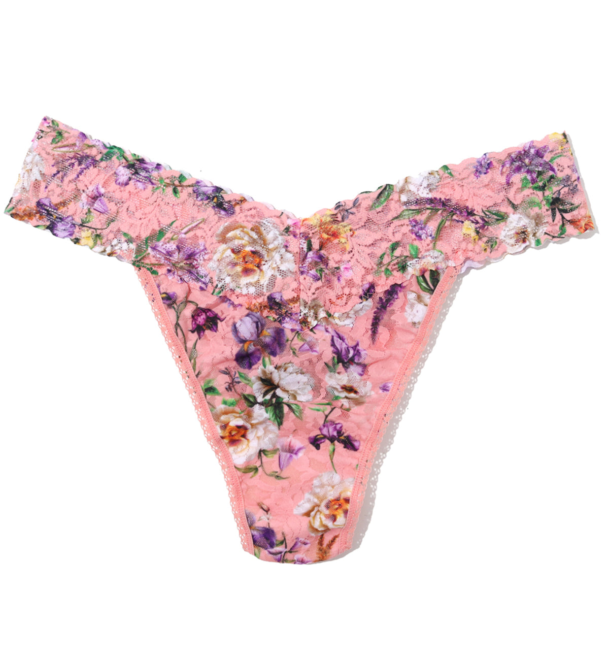 Hanky Panky Signature Lace Printed Original Rise Thong (PR4811P),Fawning Flora - Fawning Flora,One Size