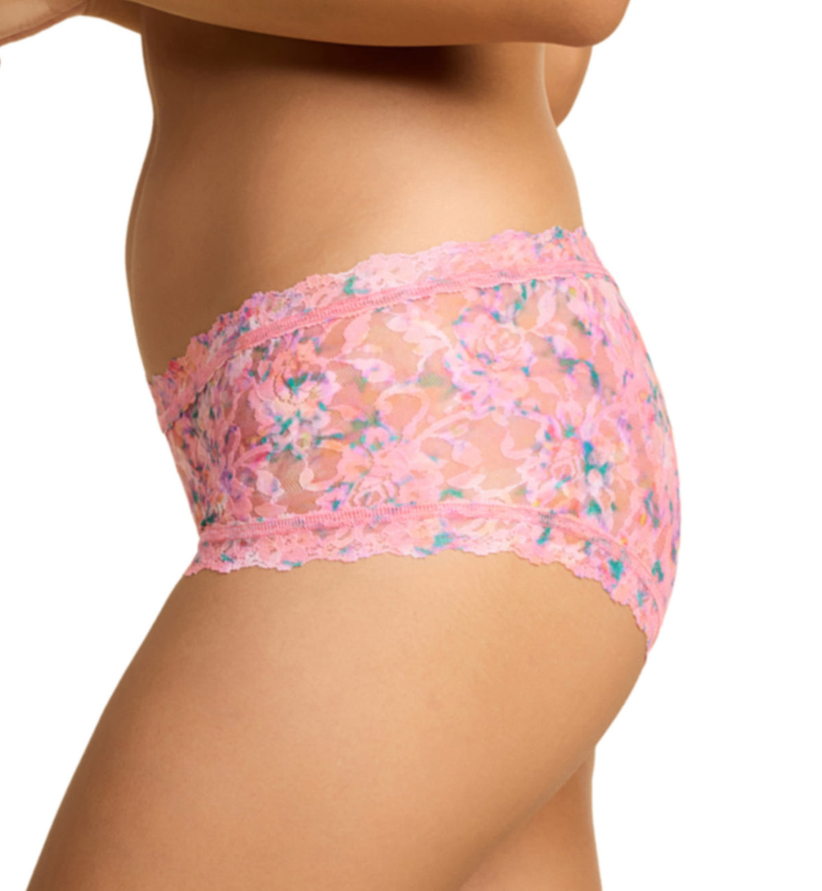 Hanky Panky Signature Lace Printed Boyshort (PR4812P),XS,Blushing Blooms - Blushing Blooms,XS