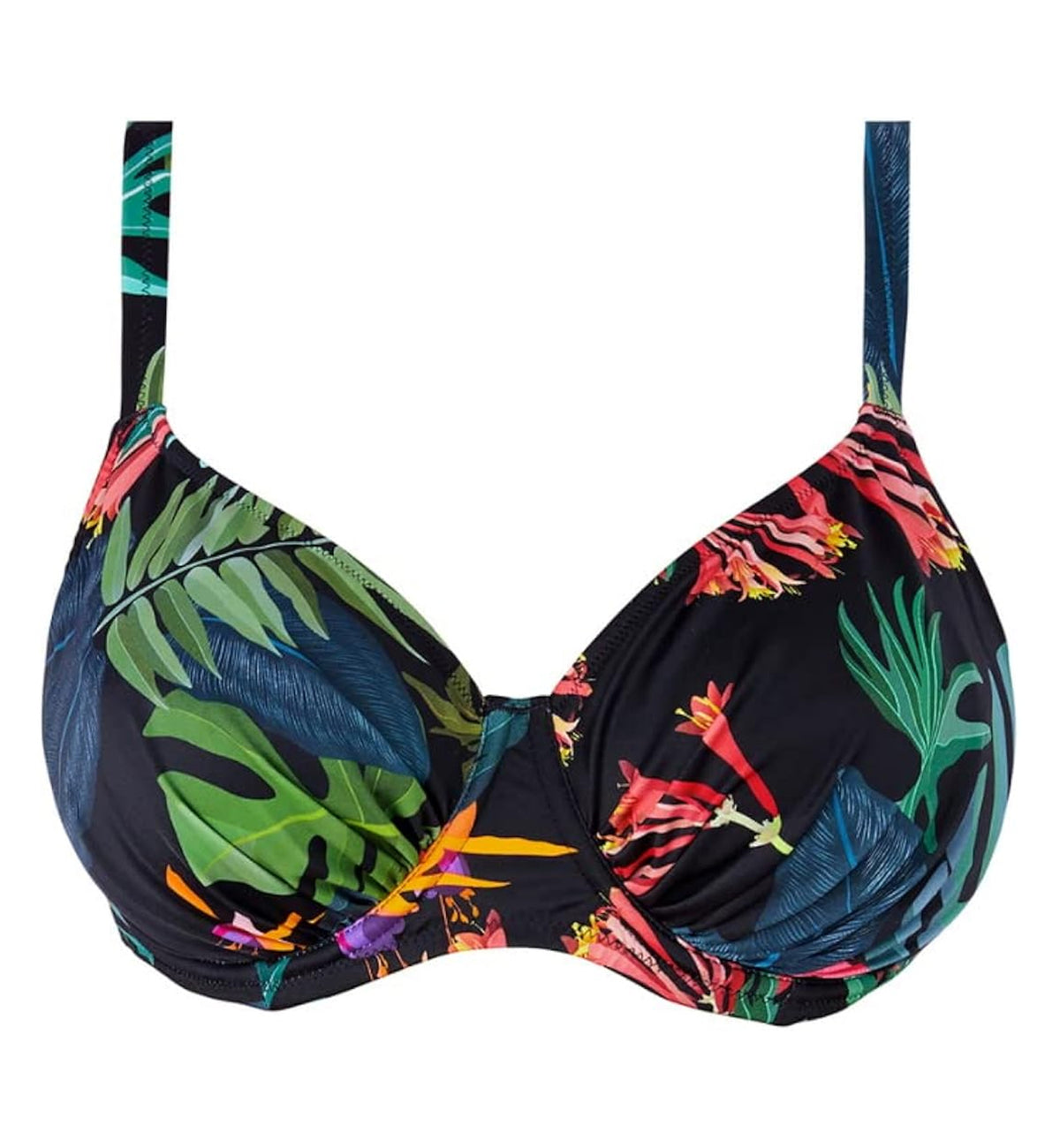Fantasie Monteverde Gathered Full Cup Underwire Bikini Top (500701),32FF,Black - Black,32FF