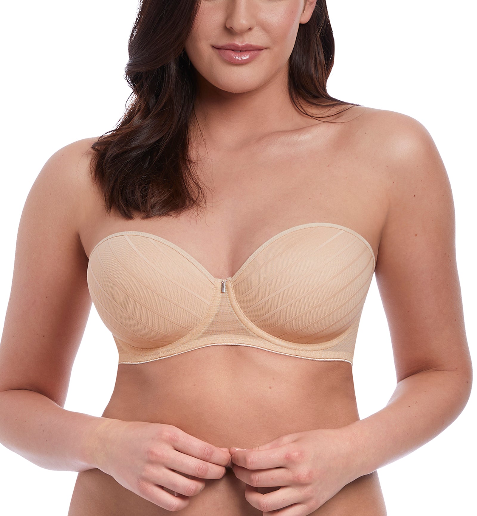Freya Cameo Deco Strapless Moulded Underwire Bra (3163),28D,Sand - Sand,28D
