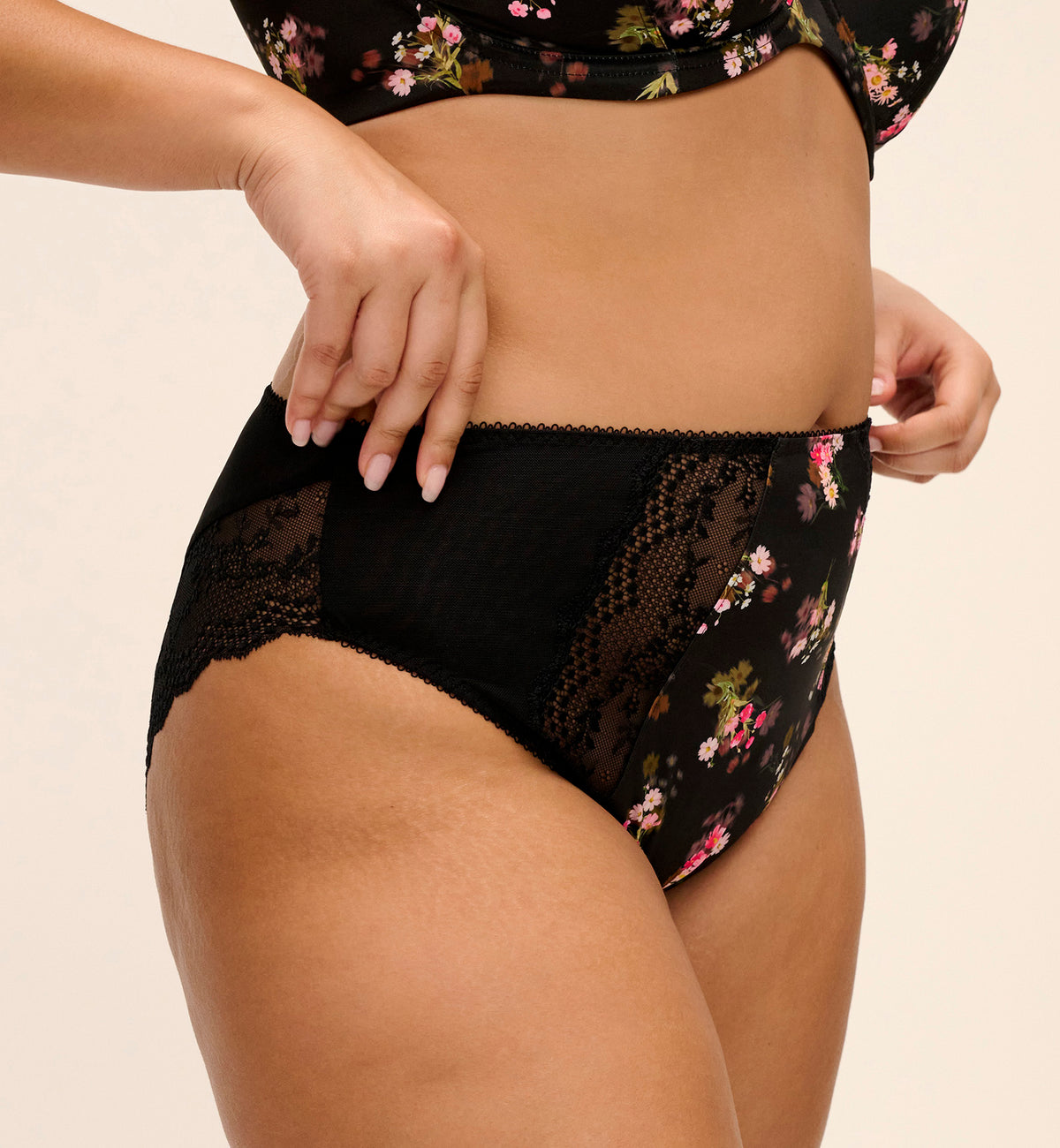 Elomi Lucie Matching High Leg Brief (4498),Small,Fleur - Fleur,Small