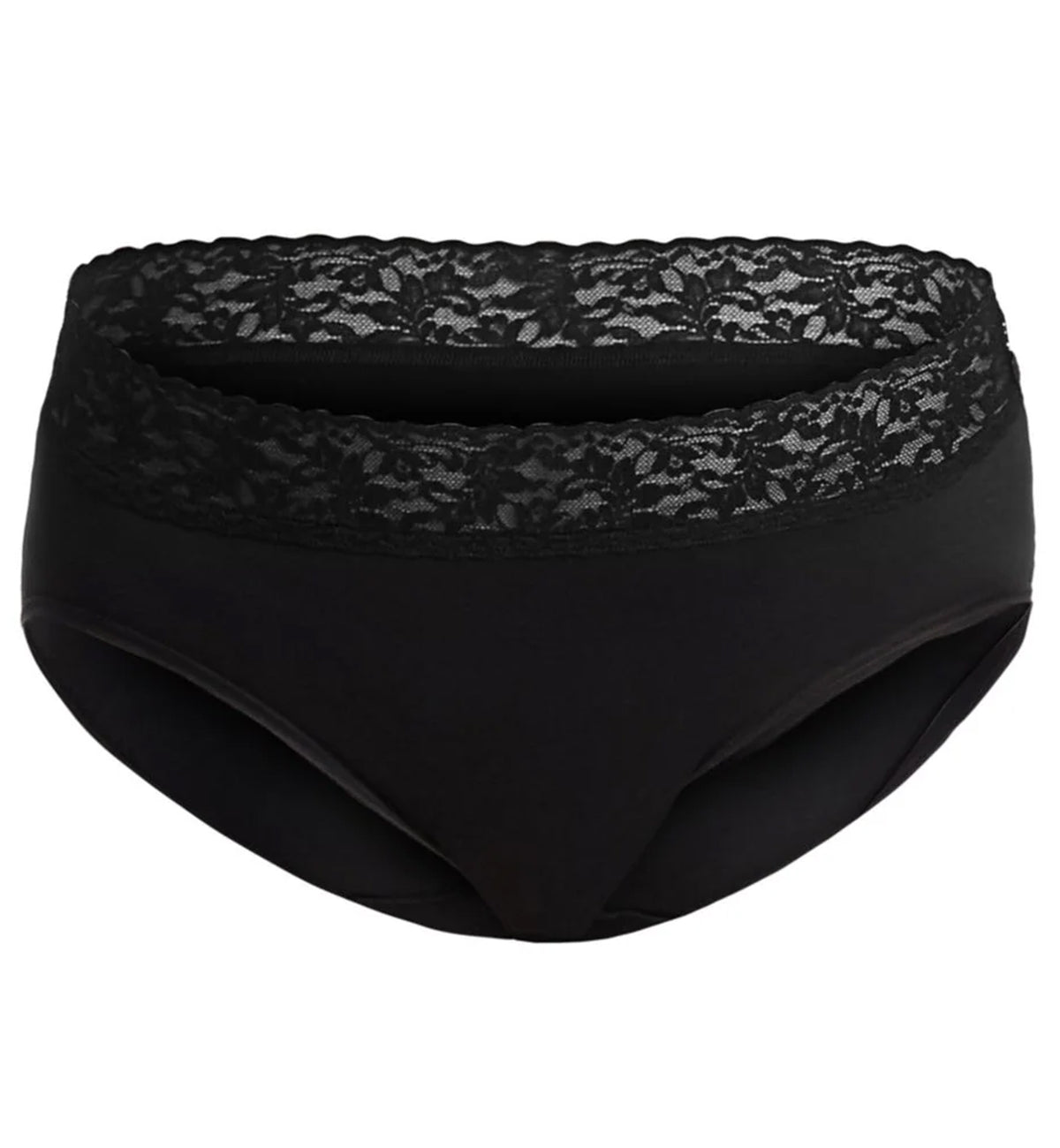 Hanky Panky Cotton French Brief with Lace Plus Size (892461X),1X,Black - Black,1X