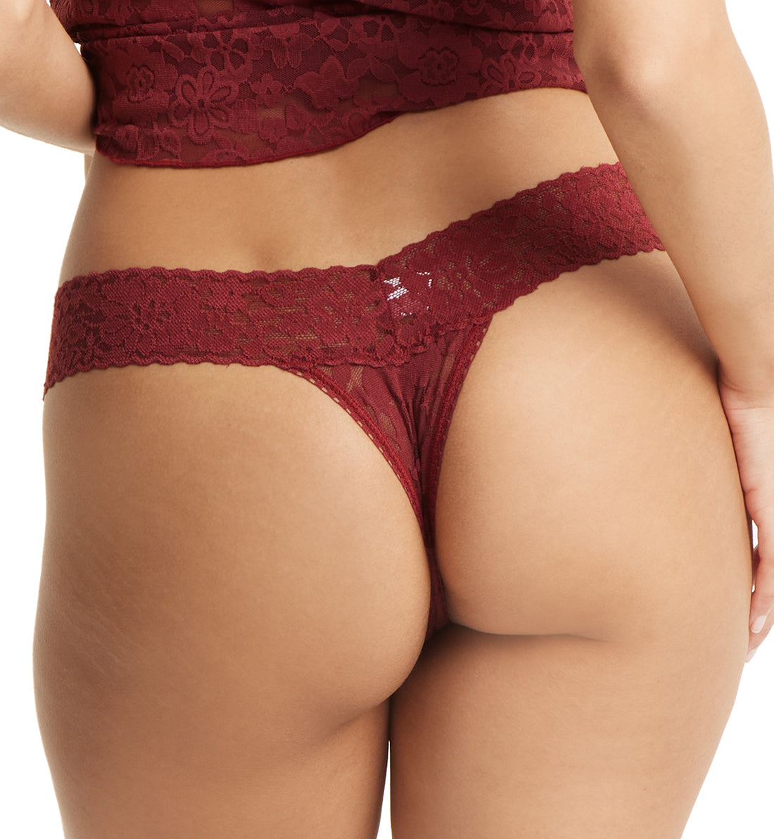 Hanky Panky Daily Lace Low Rise Thong (771001P),Shiraz - Shiraz,One Size