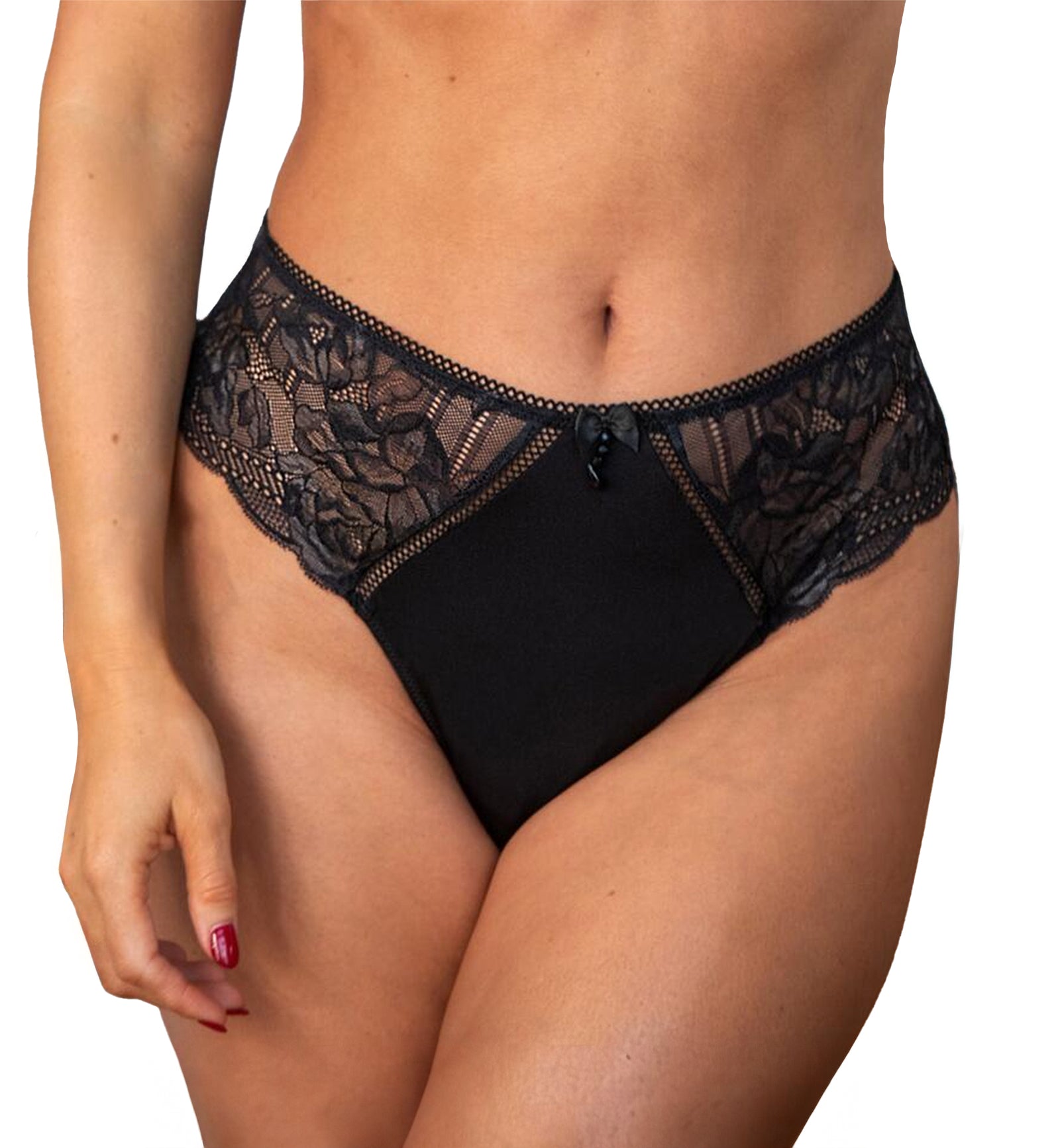Pour Moi Ooo La La High Waist Brazilian Brief (28603),XS,Black/Slate - Black/Slate,XS