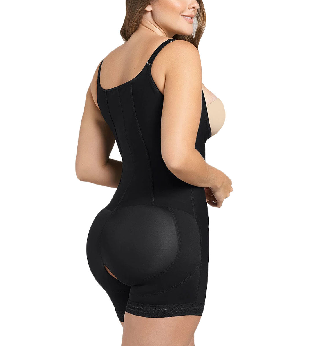 Leonisa Firm Compression Shaper with Boyshort Butt Lifter (018491),Small,Black - Black,Small