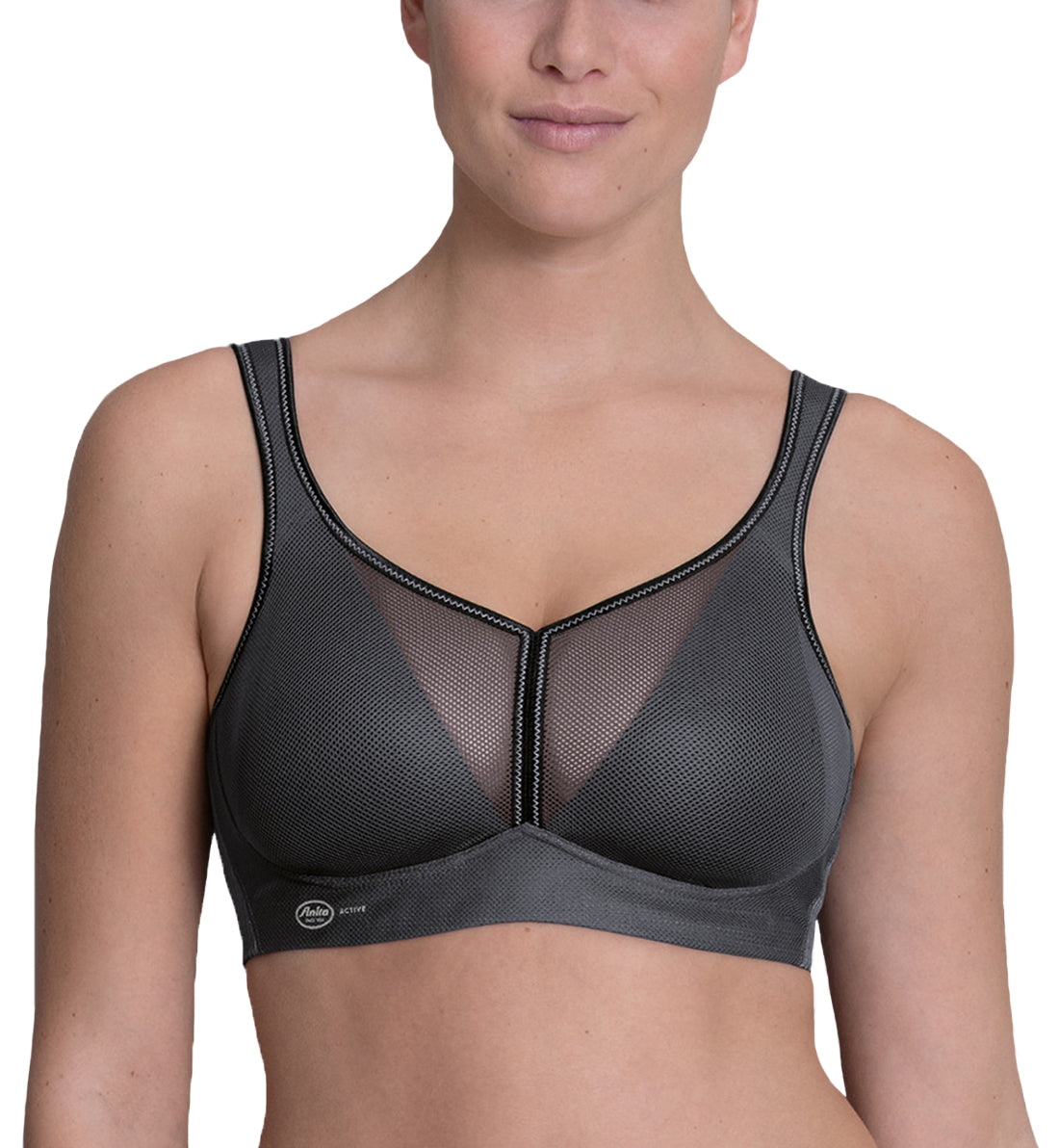 Anita Active Air Control Delta Pad Sports Bra (5544),30AA,Anthracite - Anthracite,30AA