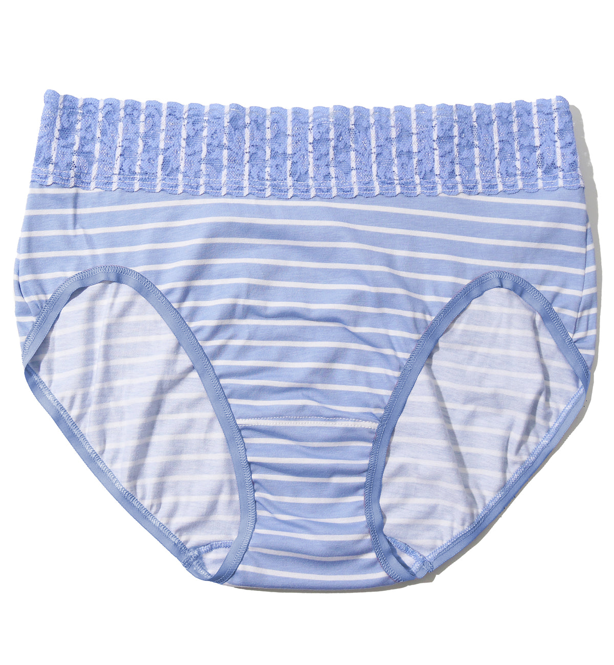 Hanky Panky Cotton Printed French Brief with Lace (PR892461),Small,Down The Line - Down The Line,Small