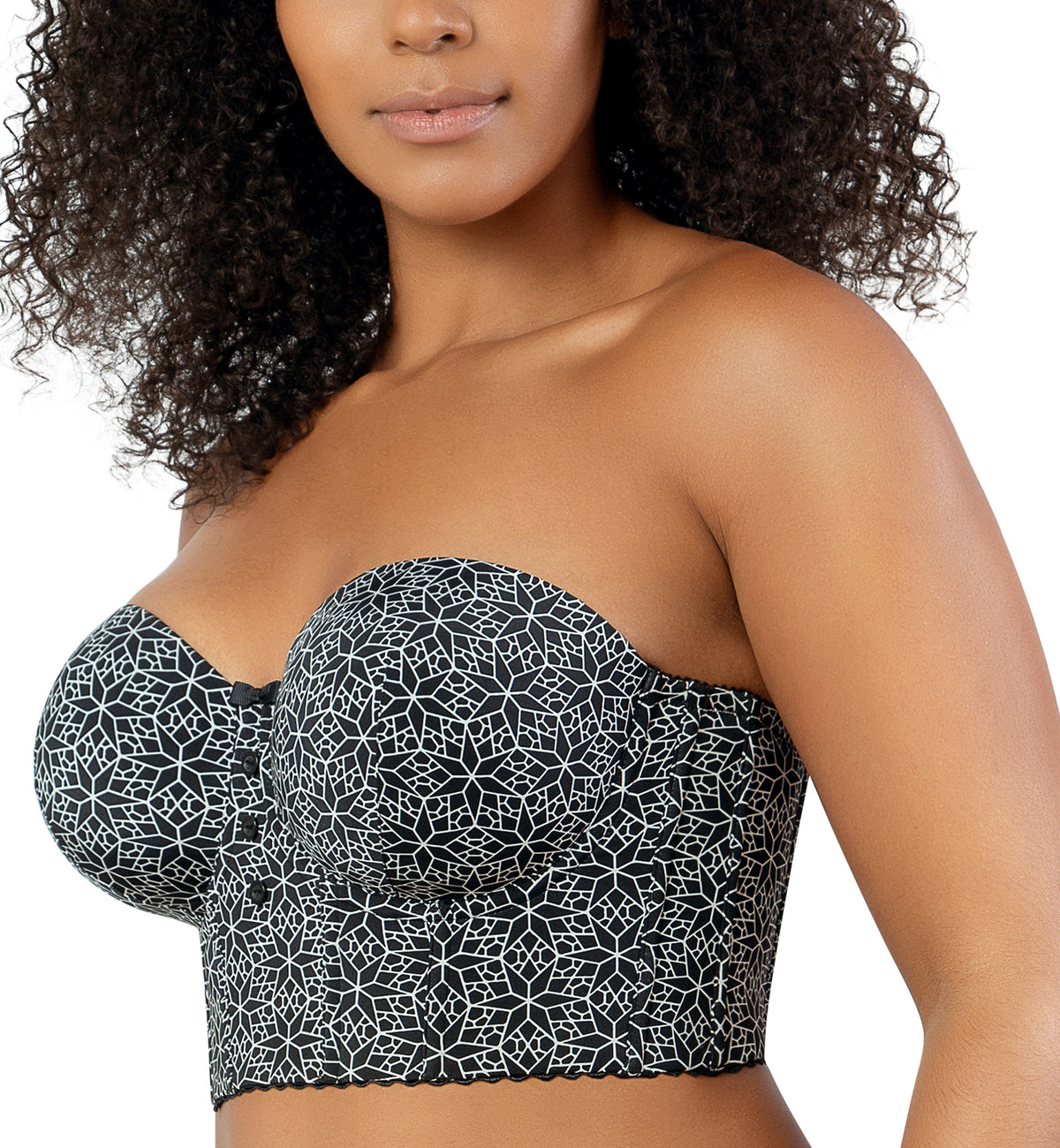 Parfait Marissa Molded Underwire Midi Bustier (P50117),30D,Black Mosaic - Black Mosaic,30D