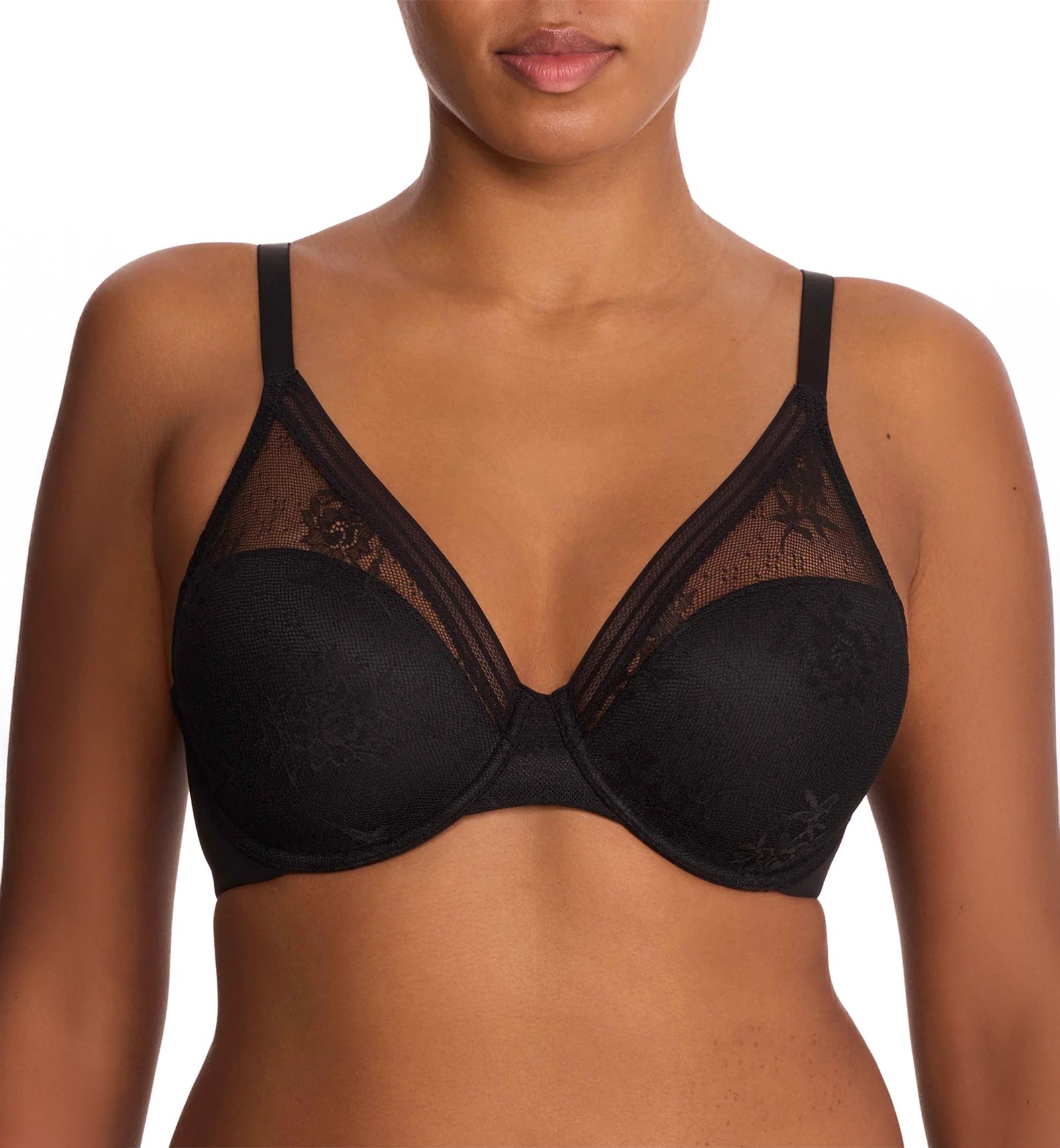 Natori Love Lace Full Coverage Plunge Bra (731351),30D,Black - Black,30D