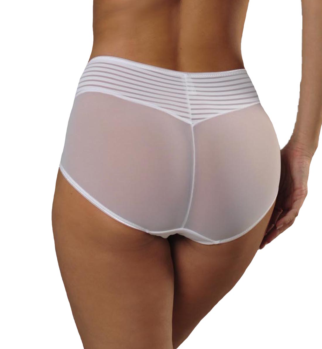 Comexim Gloria High Waist Brief (CMGLORIA2MP),Medium,Bright White - Bright White,Medium