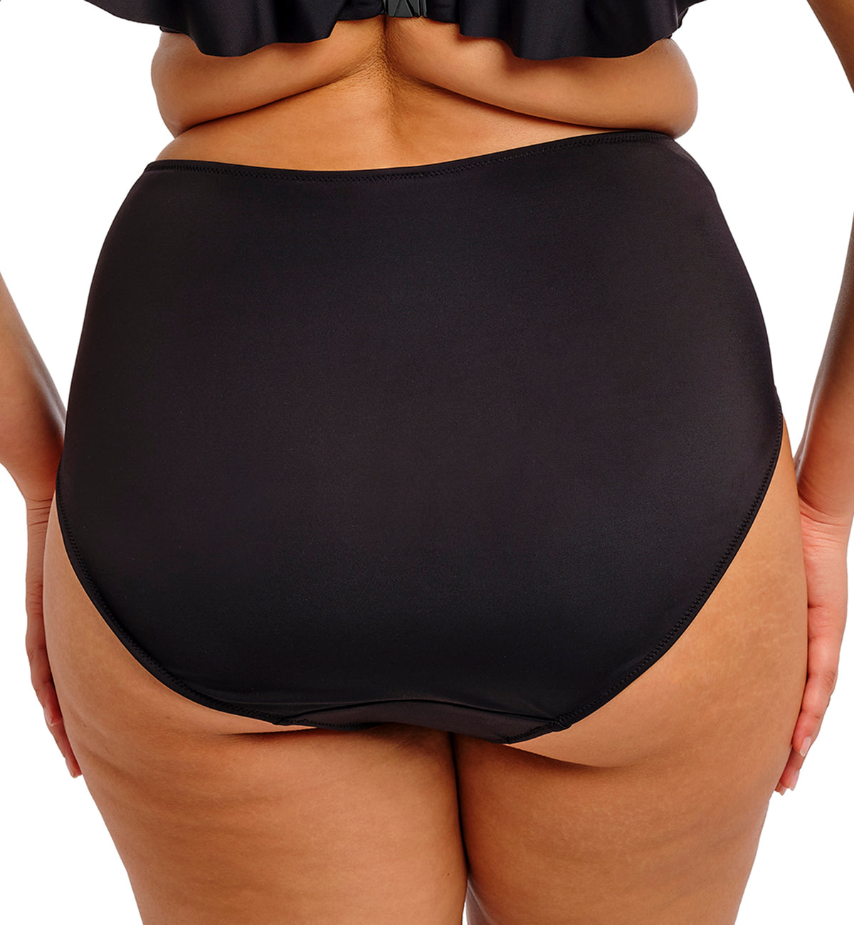 Elomi Plain Sailing Gathered Full Bikini Brief (ES7286),UK 12,Black - Black,UK 12