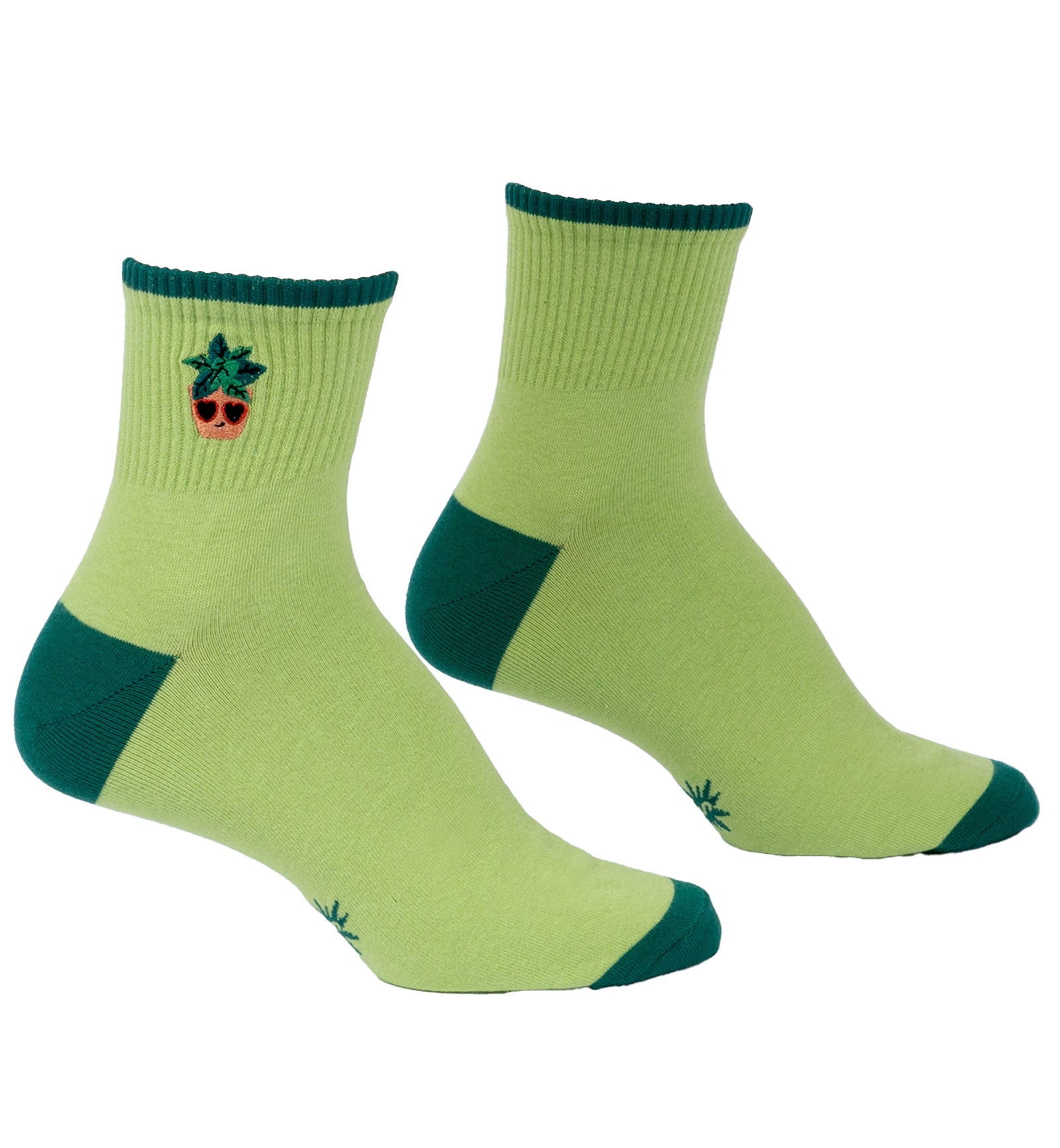 SOCK it to me Quarter Crew Socks (E0008),Plant Lover - Plant Lover,One Size