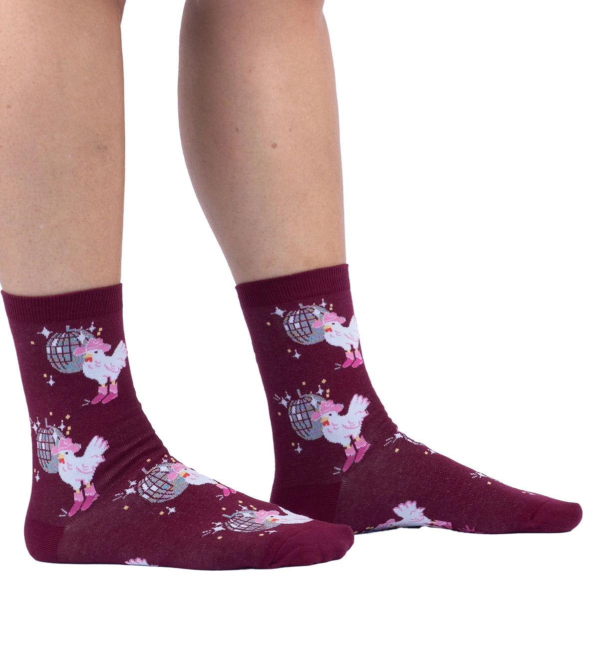 SOCK it to me Women's Crew Socks (W0526),Disco Chicken - Disco Chicken,One Size