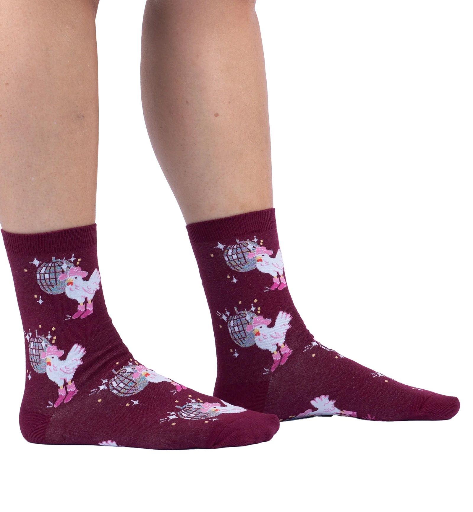 SOCK it to me Women's Crew Socks (W0526),Disco Chicken - Disco Chicken,One Size
