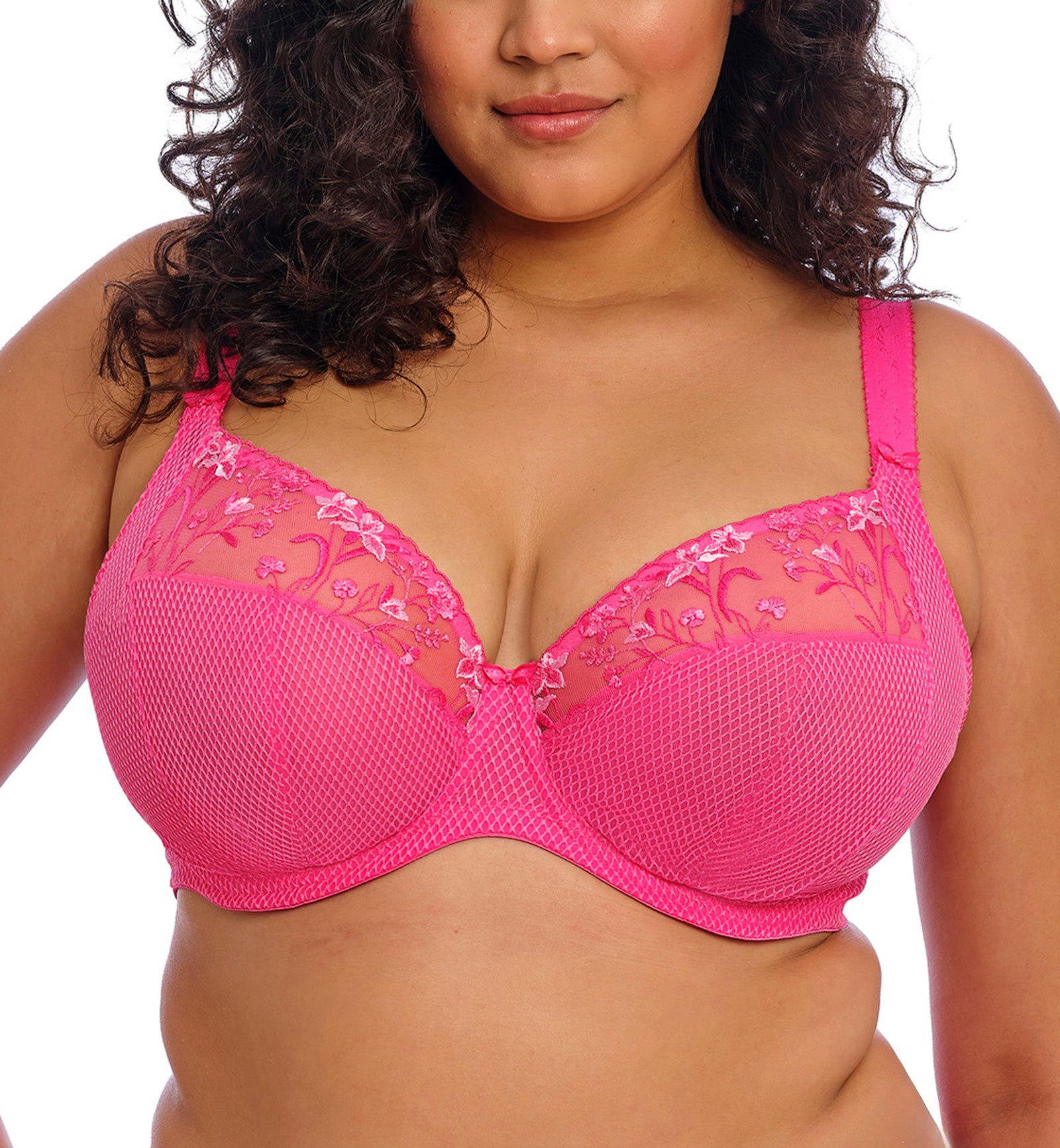 Elomi Charley Banded Plunge Underwire Bra (4380),32GG,Pink - Pink,32GG