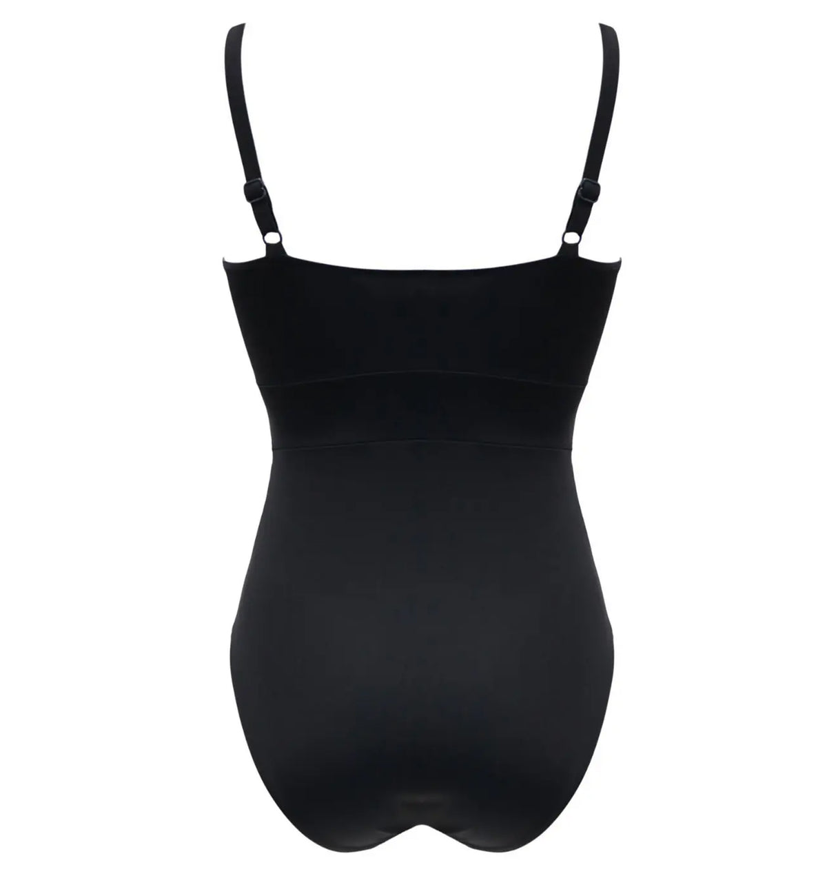 Pour Moi Ruched Pleated Control Swimsuit (1427),Small,Black - Black,Small