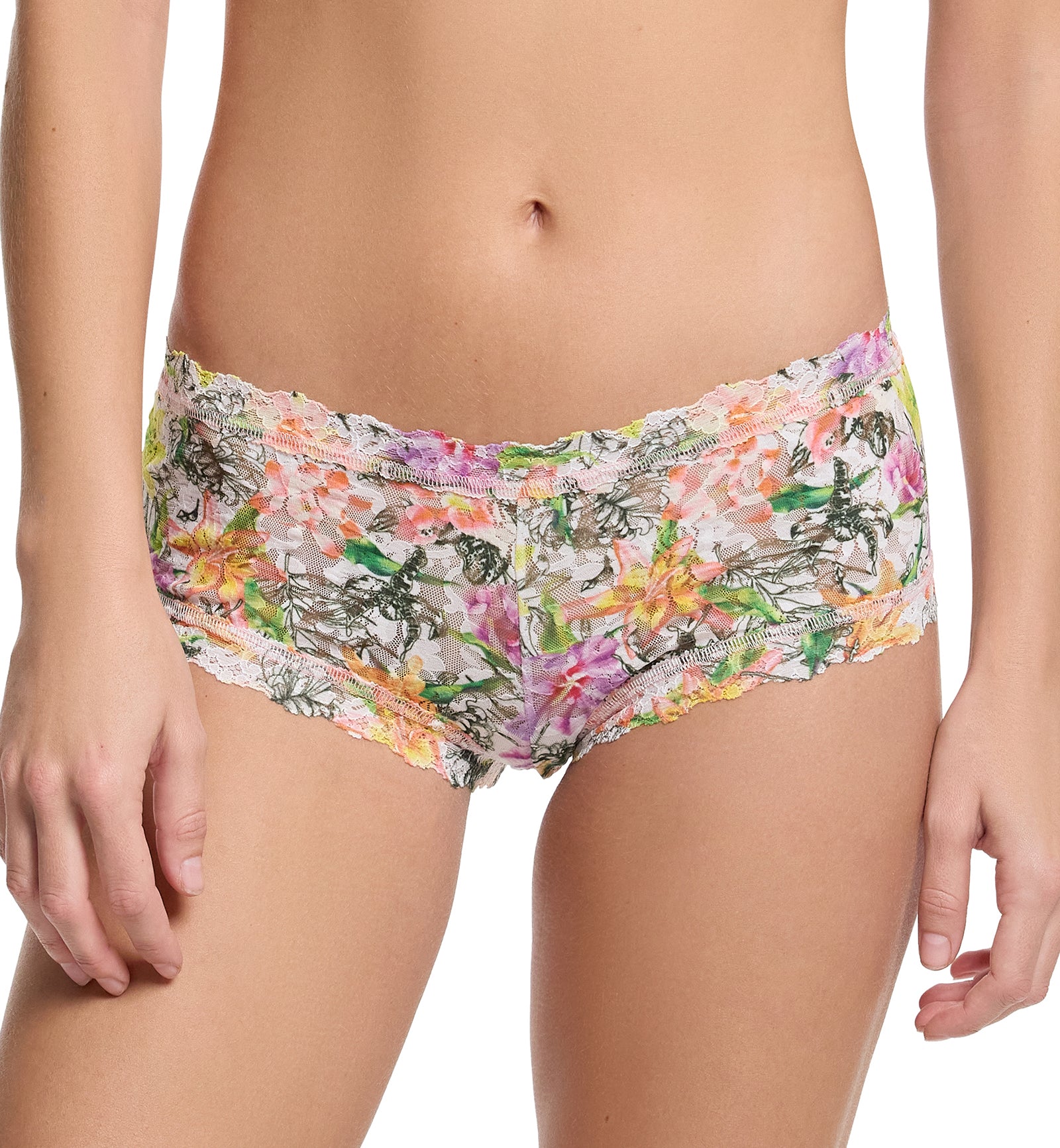 Hanky Panky Signature Lace Printed Boyshort (PR4812P),XS,Botany - Botany,XS