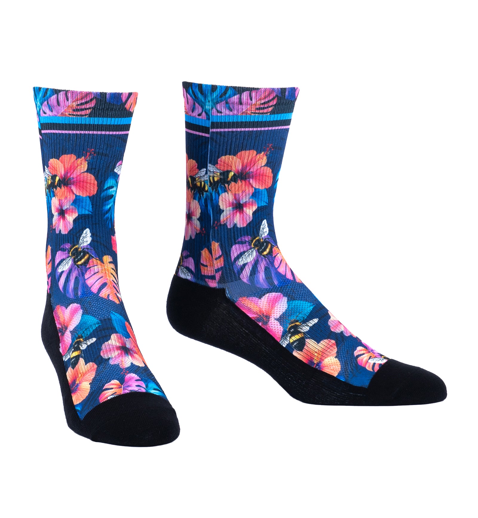 SOCK it to me Athletic Printed Performance Crew Socks (AP0015),Bee Bold - Bee Bold,One Size