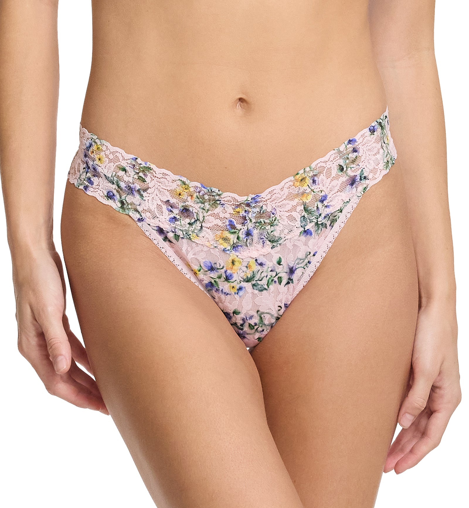 Hanky Panky Signature Lace Printed Original Rise Thong (PR4811P),Heirloom - Heirloom,One Size