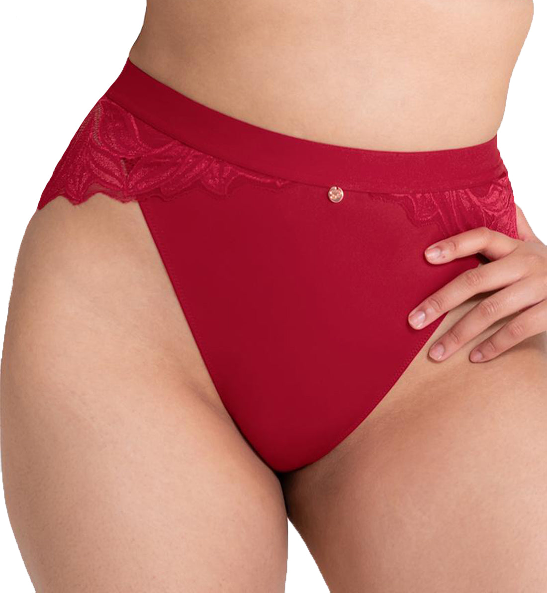 Scantilly by Curvy Kate Indulgence High Waist Brief (ST010208),Small,Red - Red,Small