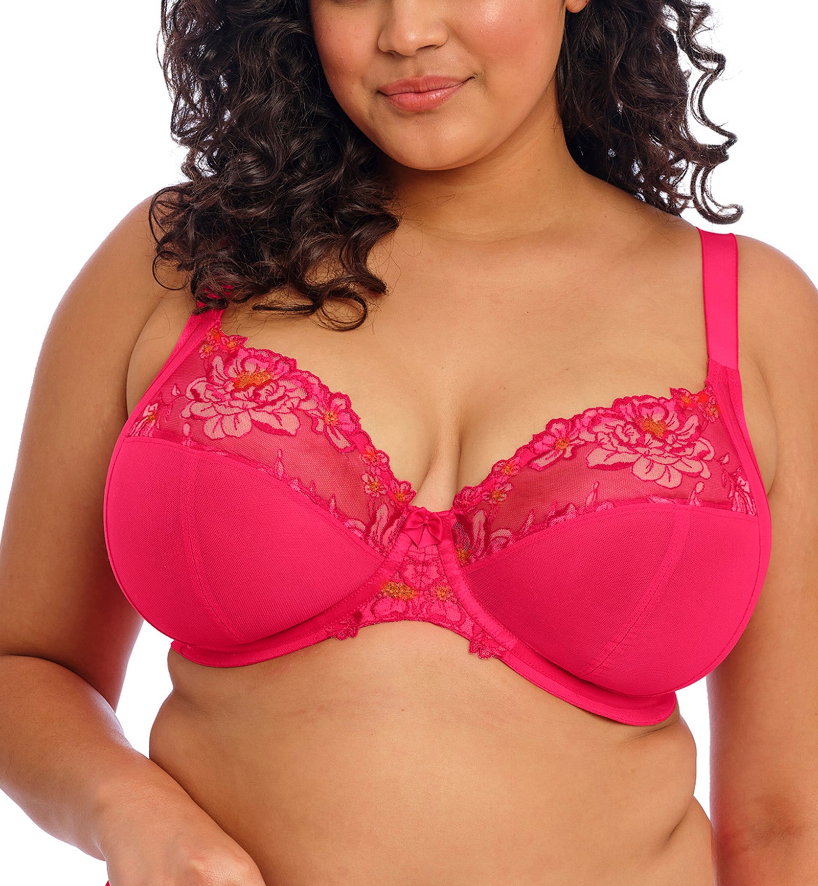 Elomi Teagan Banded Plunge Underwire Bra (302602),32GG,Azalea - Azalea,32GG