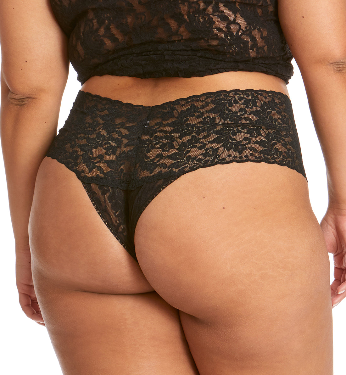 Hanky Panky Plus Size Retro Lace Thong (9K1926X),Black - Black,Plus Size