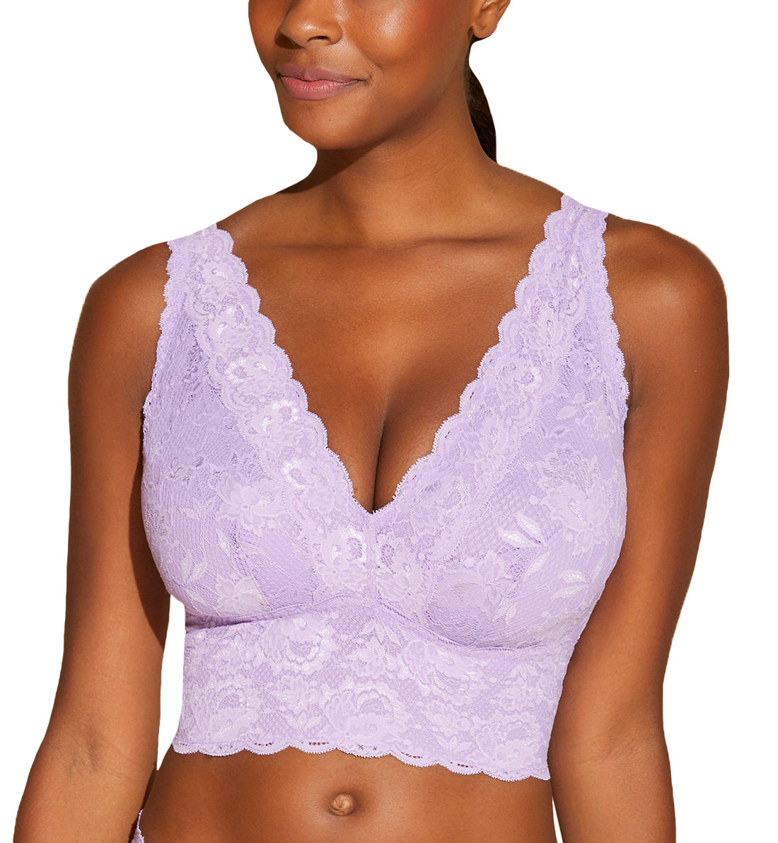 Cosabella Never Say Never CURVY Plungie Longline Bralette (NEVER1385),XS,Icy Violet - Icy Violet,XS