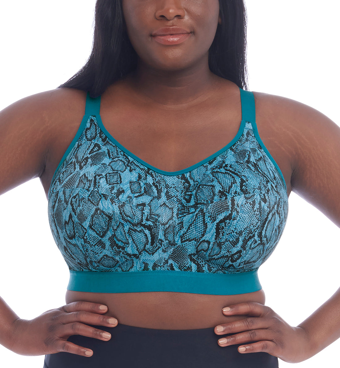 Goddess Non Wire Side Support Sports Bra (6912),34I,Teal - Teal,34I