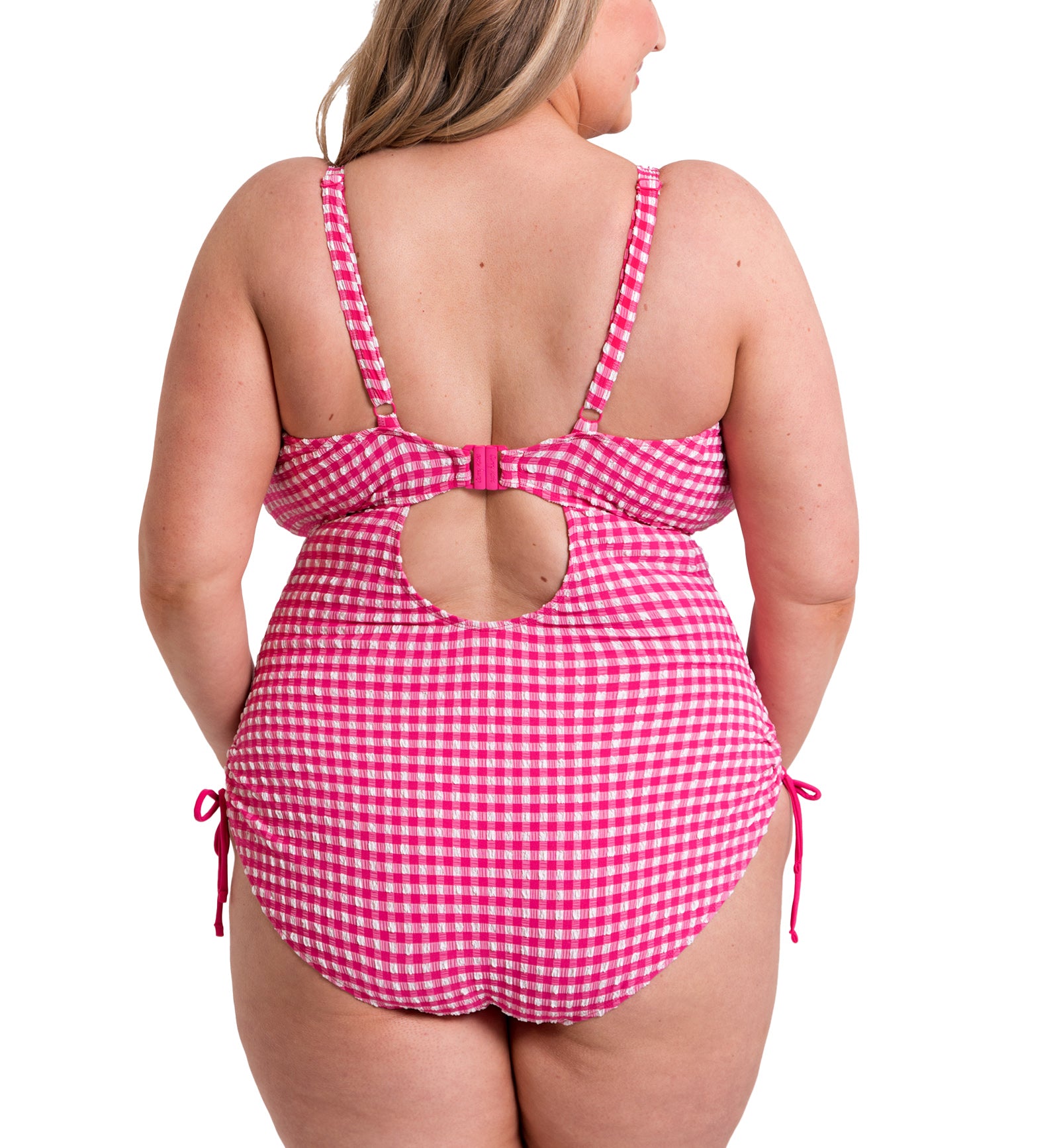Curvy Kate Holiday Check Non Wired Swimsuit (CS036606),30DD/E,Raspberry Pink - Raspberry Pink,30DD/E