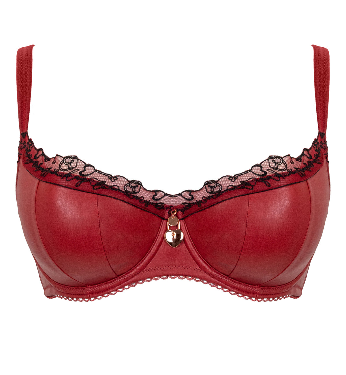 Scantilly by Curvy Kate Key to My Heart Padded Half Cup Underwire Bra (ST034105),30DD,Rouge - Rouge,30DD