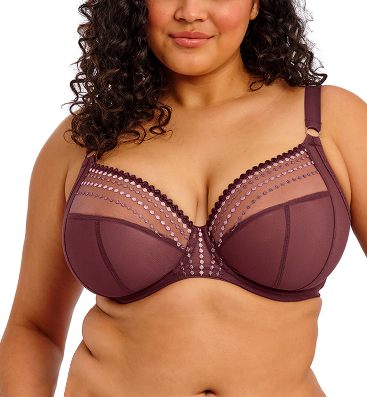 Elomi Matilda Banded Plunge Underwire Bra (8900),32G,Sugarplum - Sugarplum,32G
