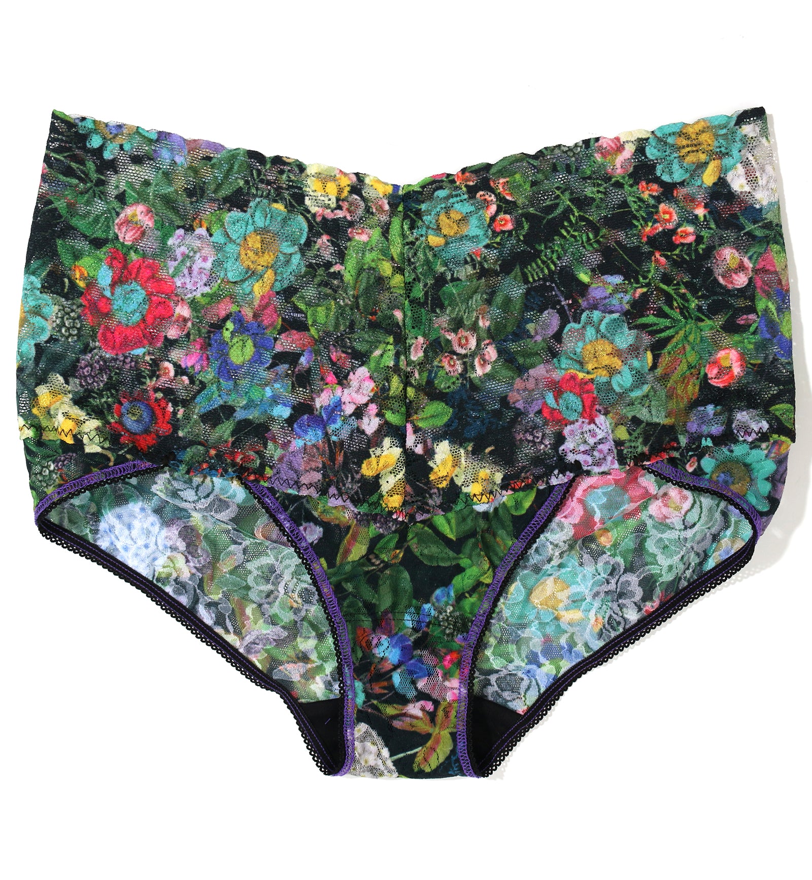 Hanky Panky Plus Size Printed Retro Lace V-Kini (PR9K2124X),2X,Voices on the Veranda - Voices on the Veranda,2X