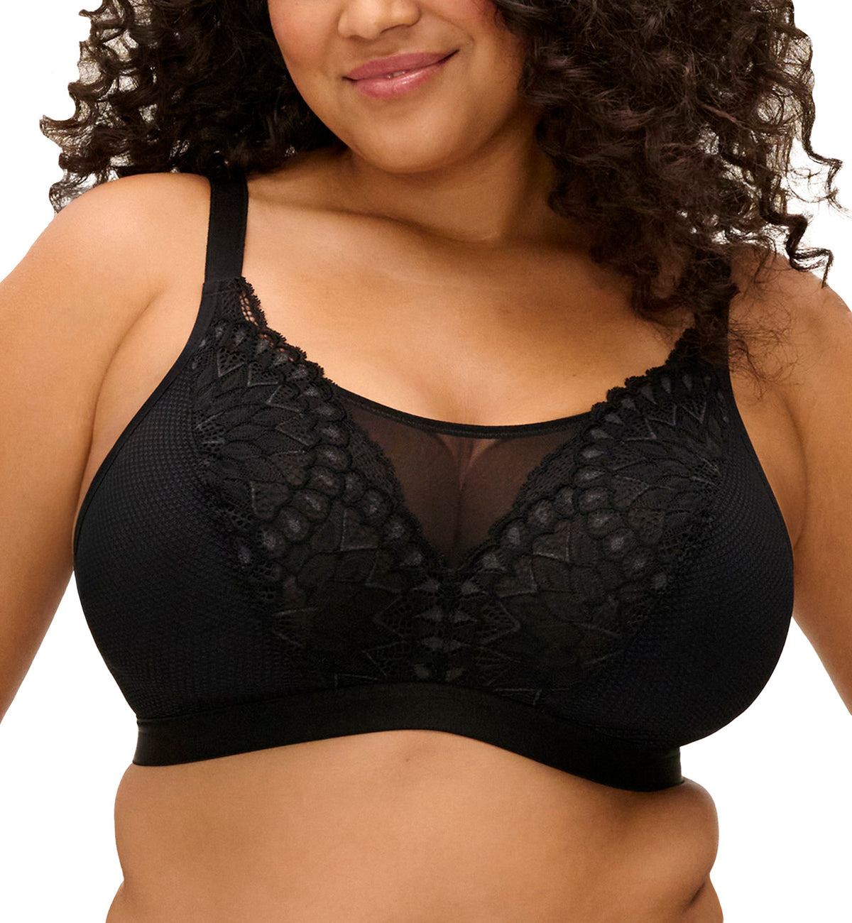 Elomi Tiernie Non Wire Bralette (303317),44H,Black - Black,44H