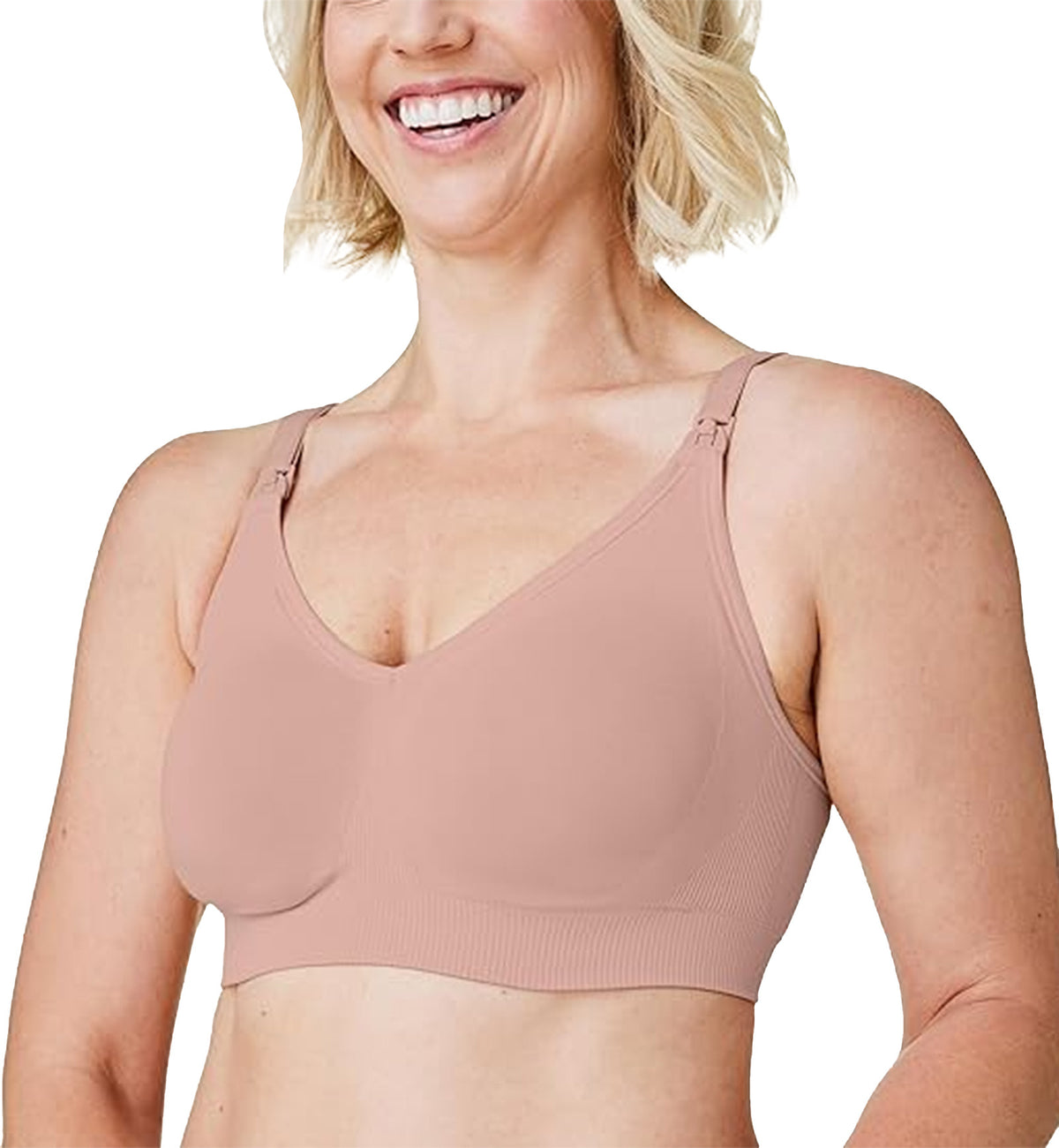 BRAVADO! DESIGNS Body Silk Seamless Nursing Bra (1401V),Small,Cameo - Cameo,Small