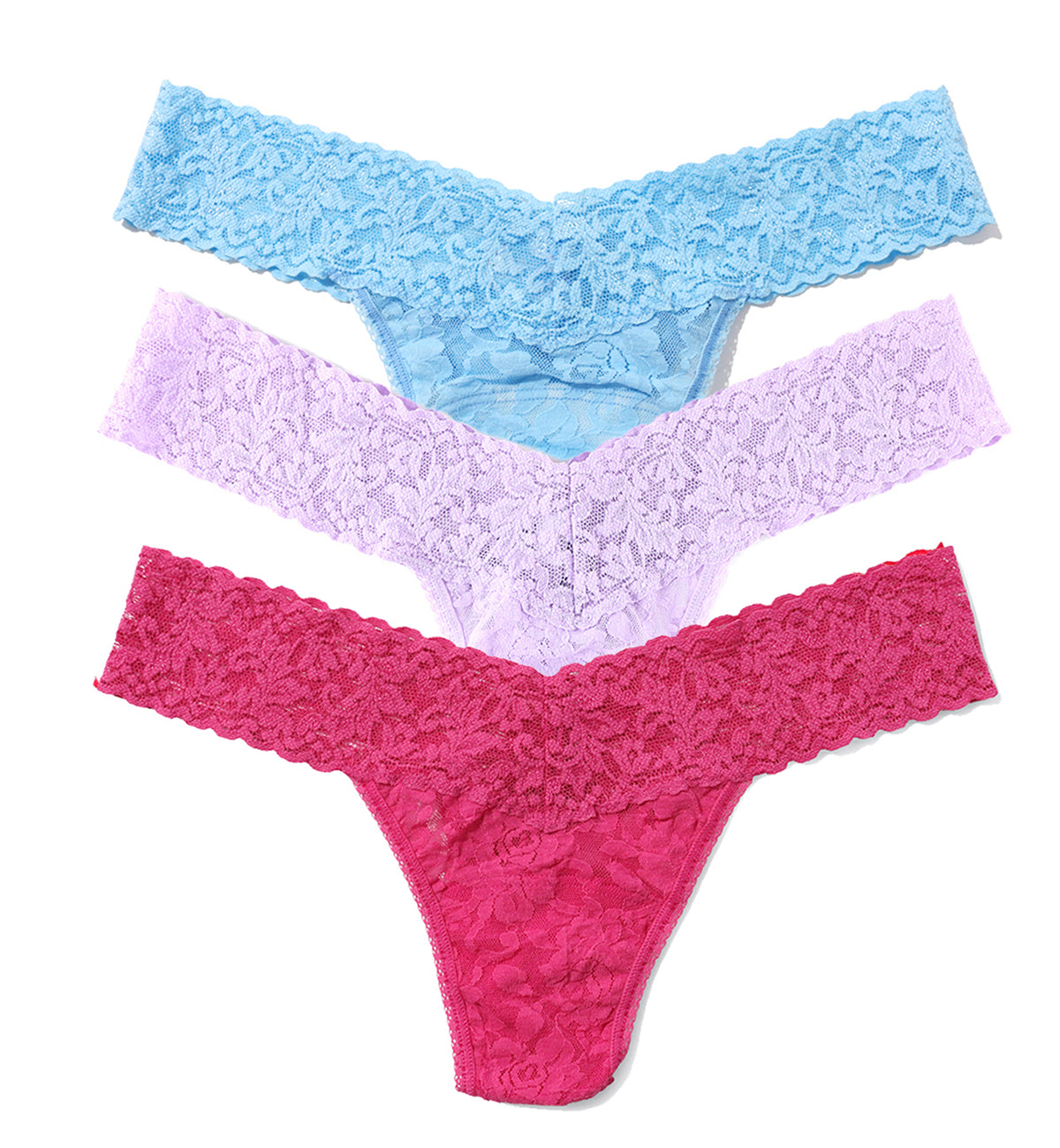 Hanky Panky 3-PACK Signature Lace Low Rise Thong (49113PK),PCLC - PCLC,One Size